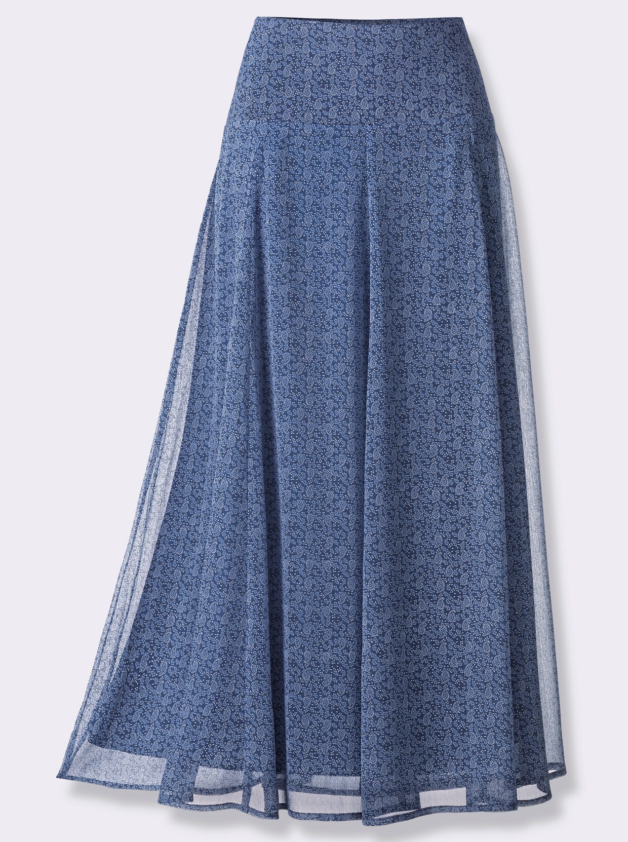 A-Linien-Rock - jeansblau-bleu-bedruckt