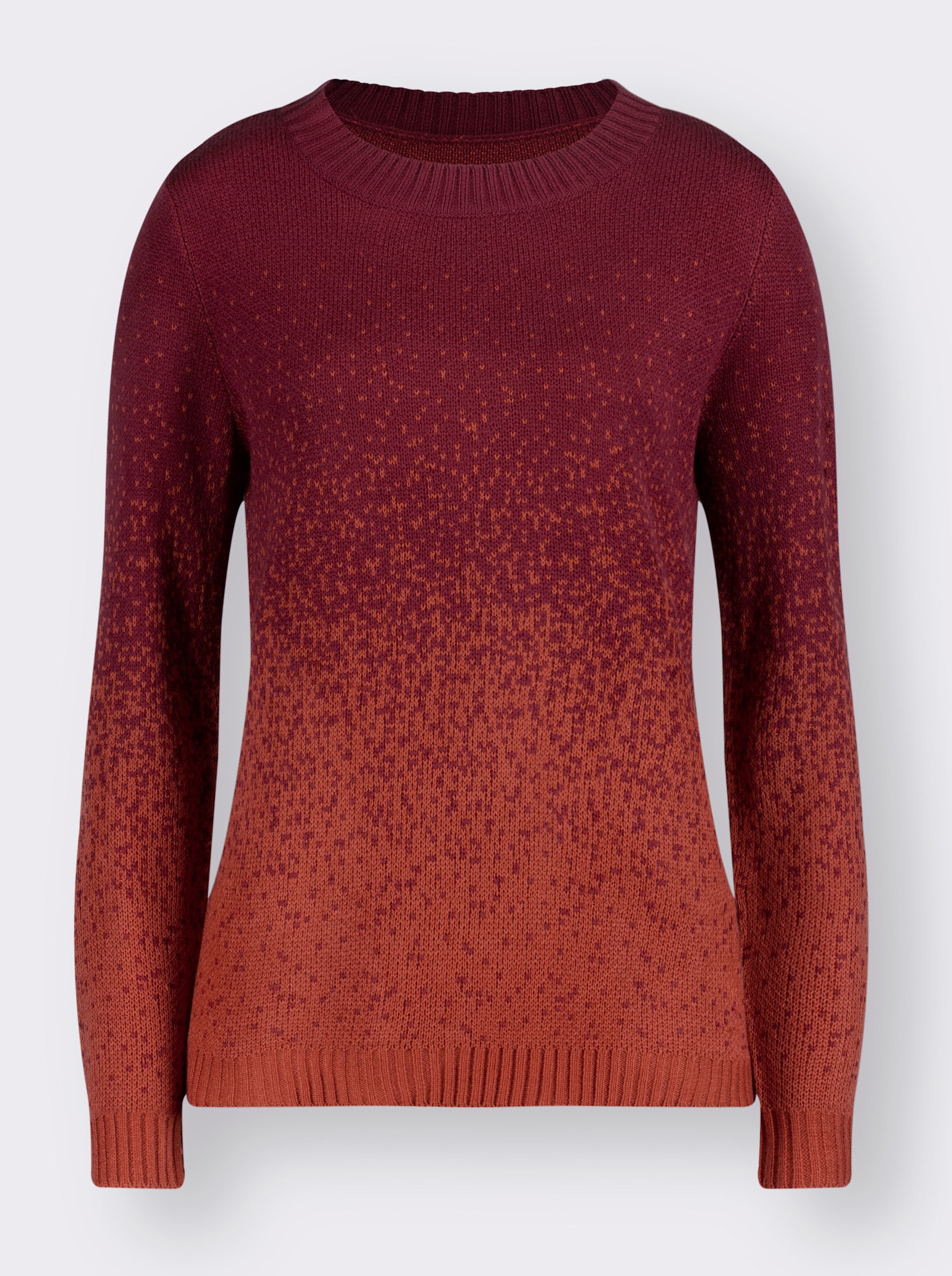 Žakárový svetr z žakárového úpletu - tmavěčervená-vzor