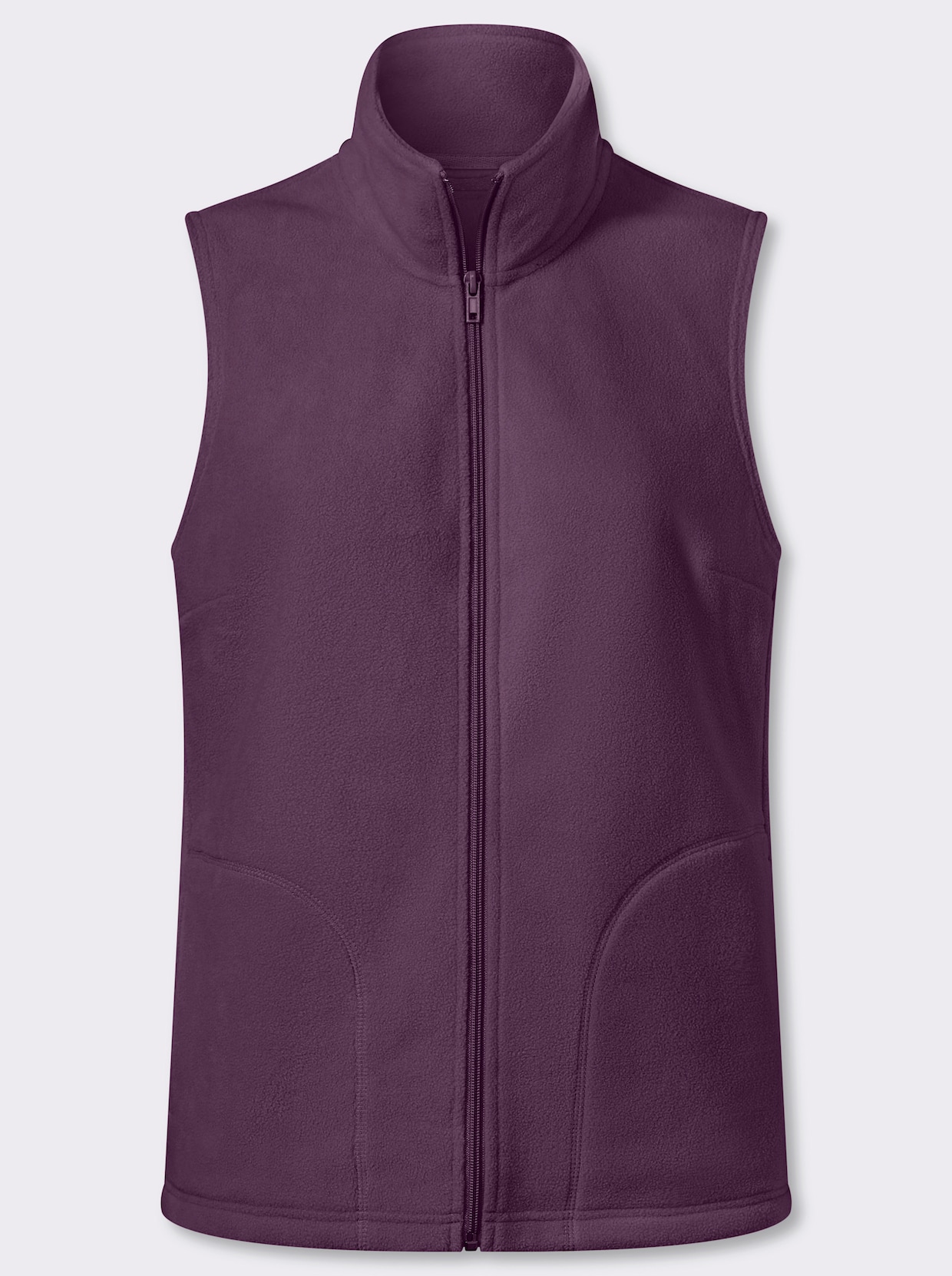 Fleecegilet met opstaande kraag - druif