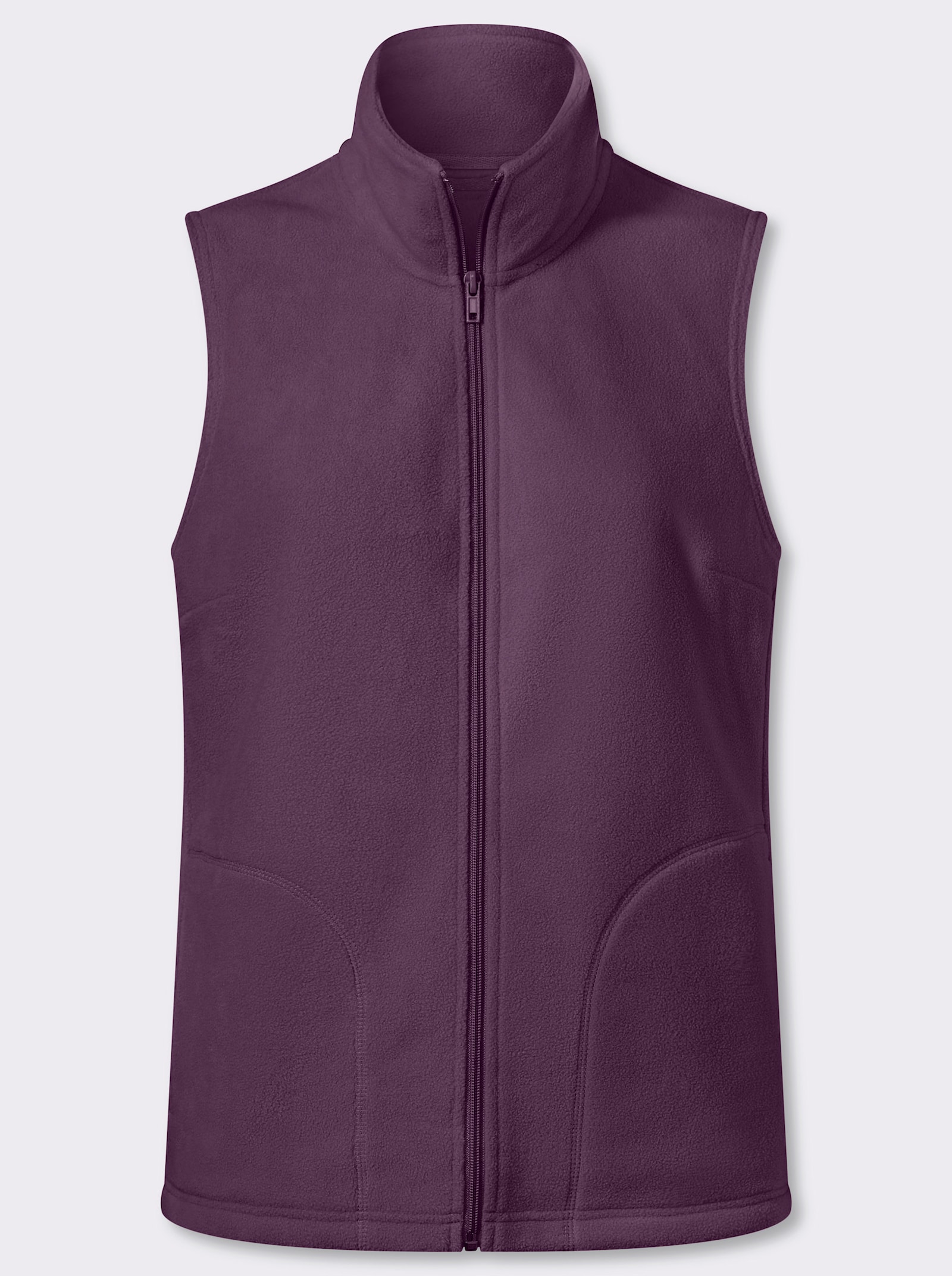 Fleecegilet met opstaande kraag - druif