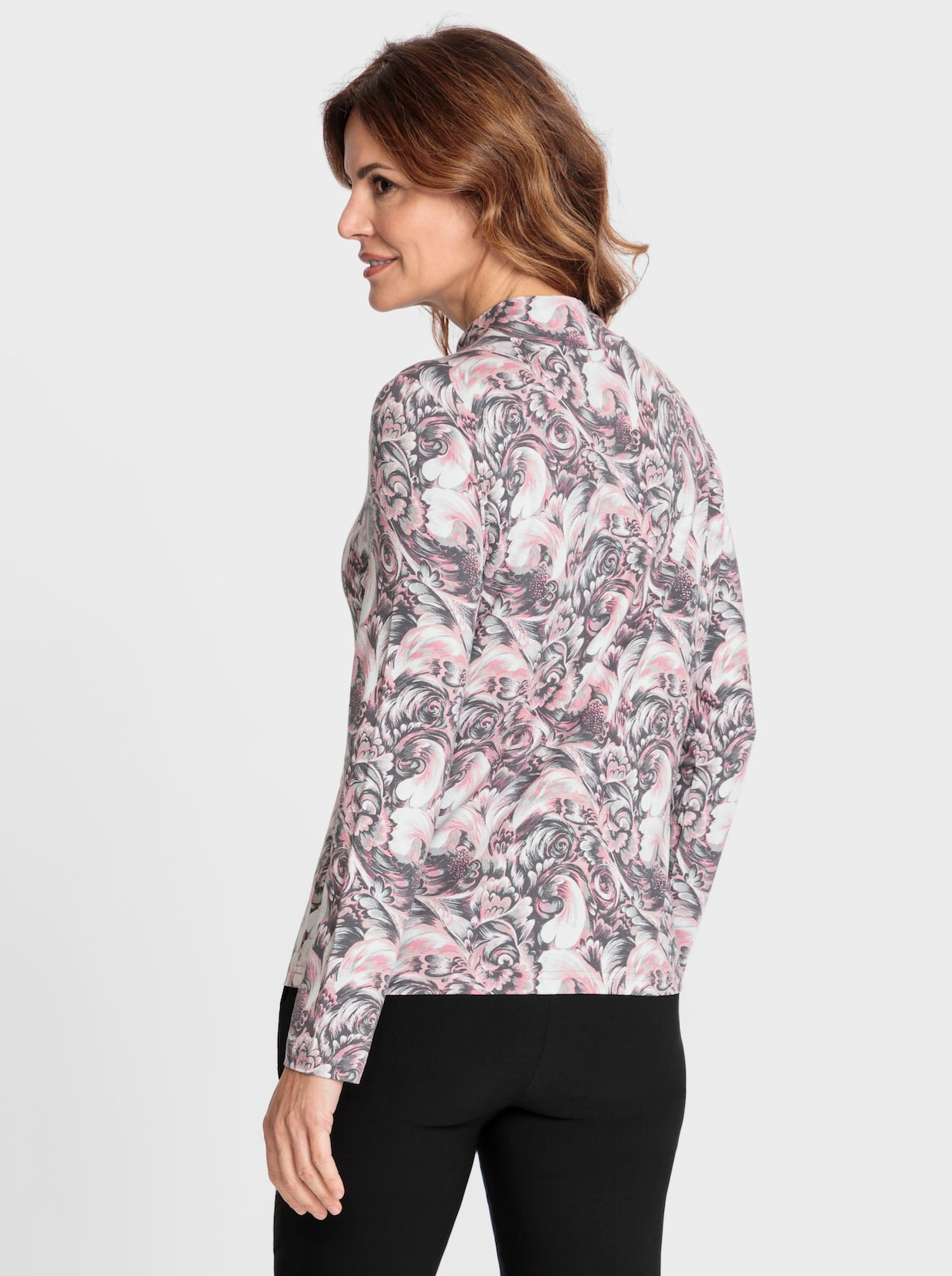 Shirt met lange mouwen - hortensia/ecru bedrukt