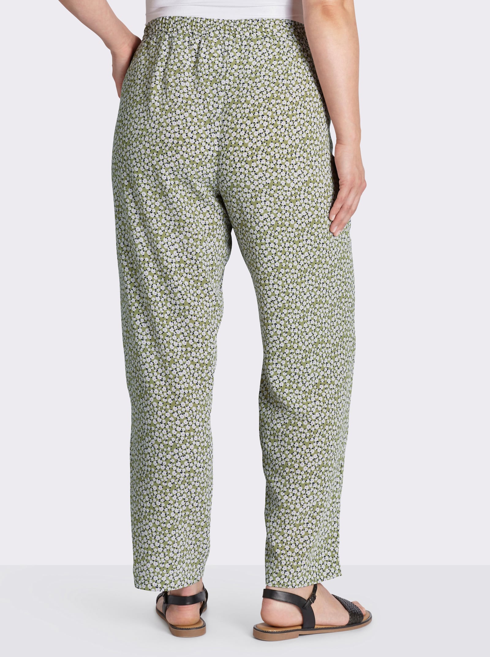 Schlupfhose im Doppelpack - schilf + schilf-weiß-bedruckt