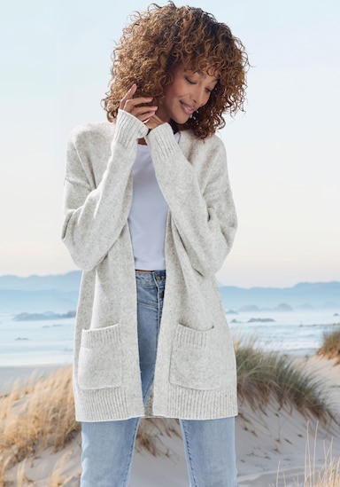 Vivance Strickjacke - hellgrau meliert