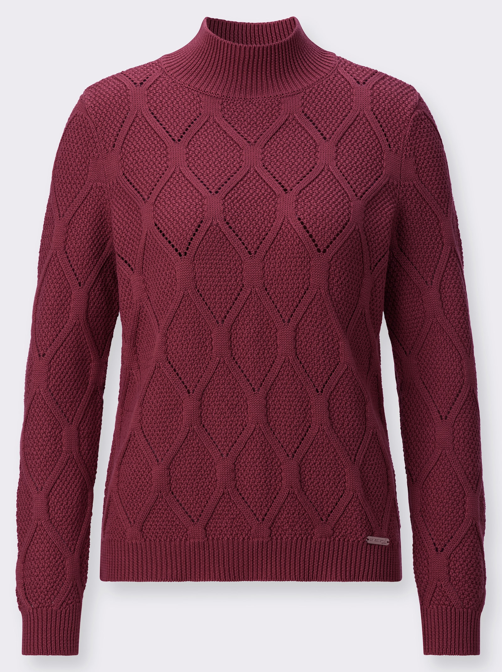 Stehkragenpullover - dunkelrot