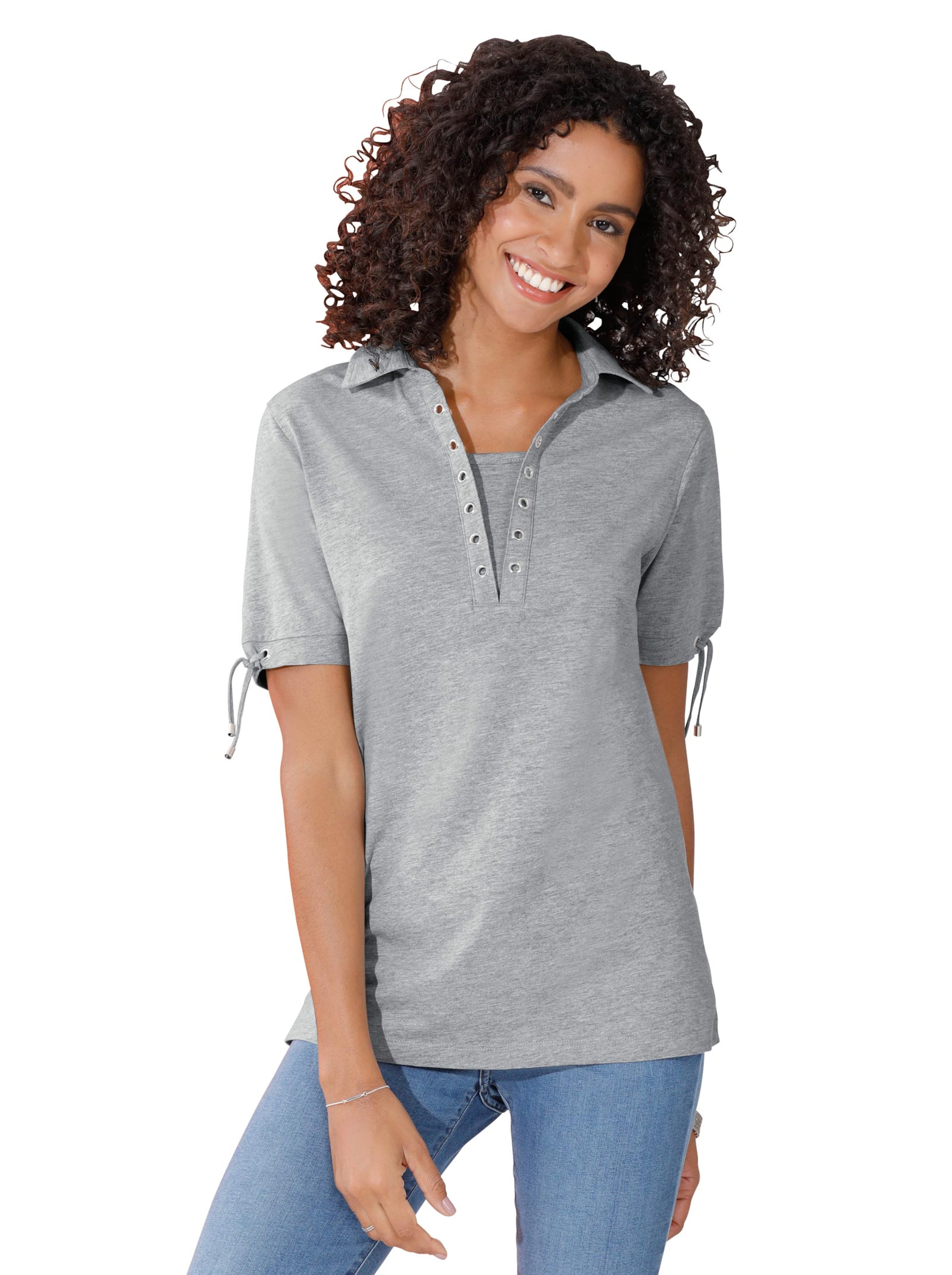 Poloshirt - grau-meliert