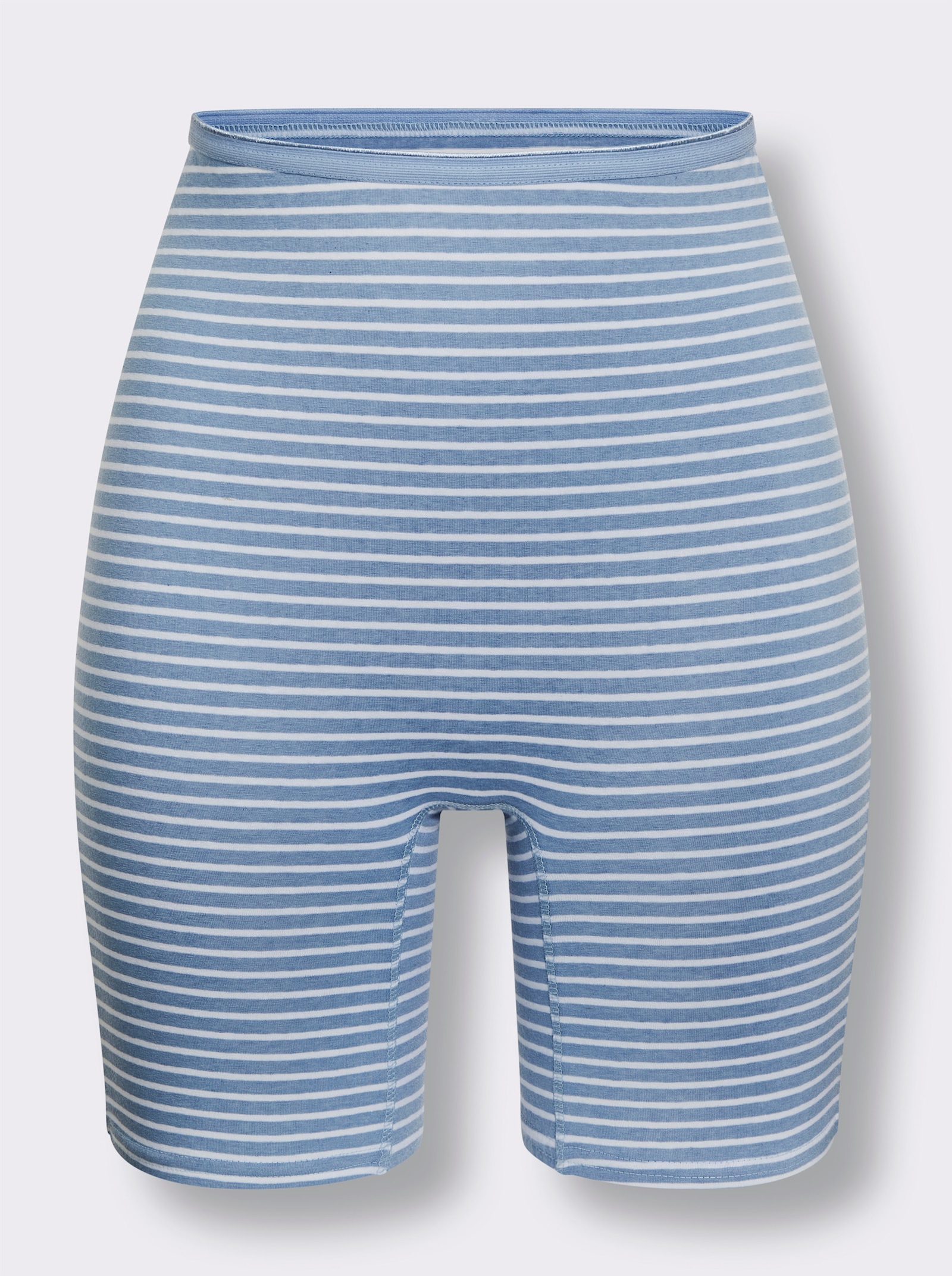 wäschepur Longpanty mit flachem Bund - 2x bleu-geringelt + 2x bleu