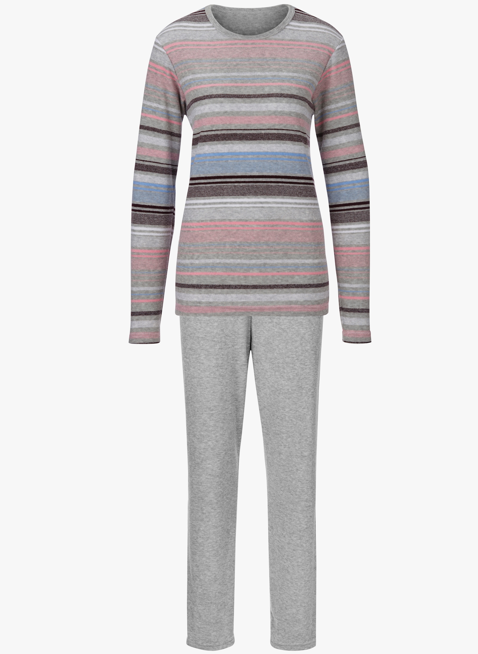 Normann Pyjama Fijnfrotté van katoen - grijs gemêleerd