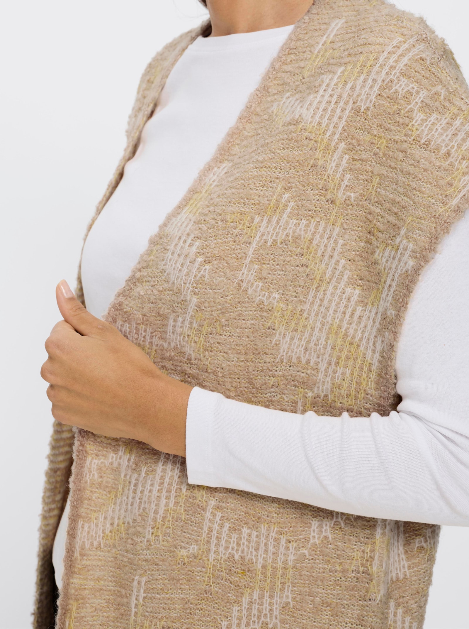 heine Strickweste - zitrone-champagner-gemustert
