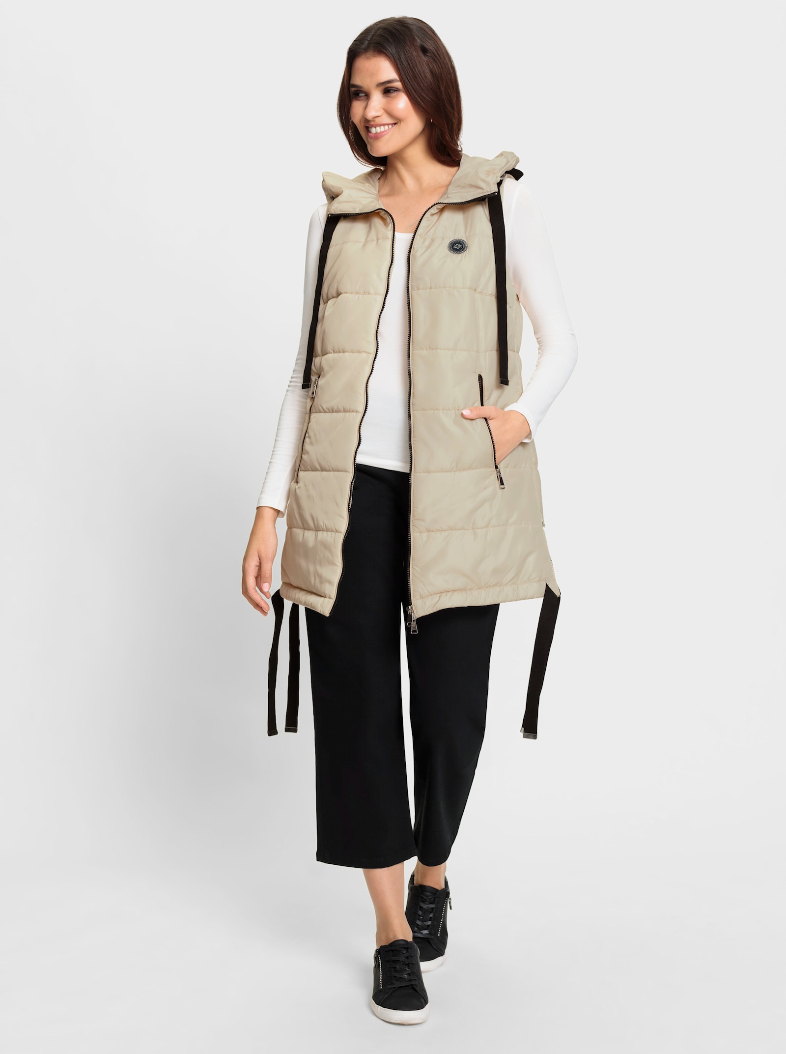 Gilet met capuchon - zand