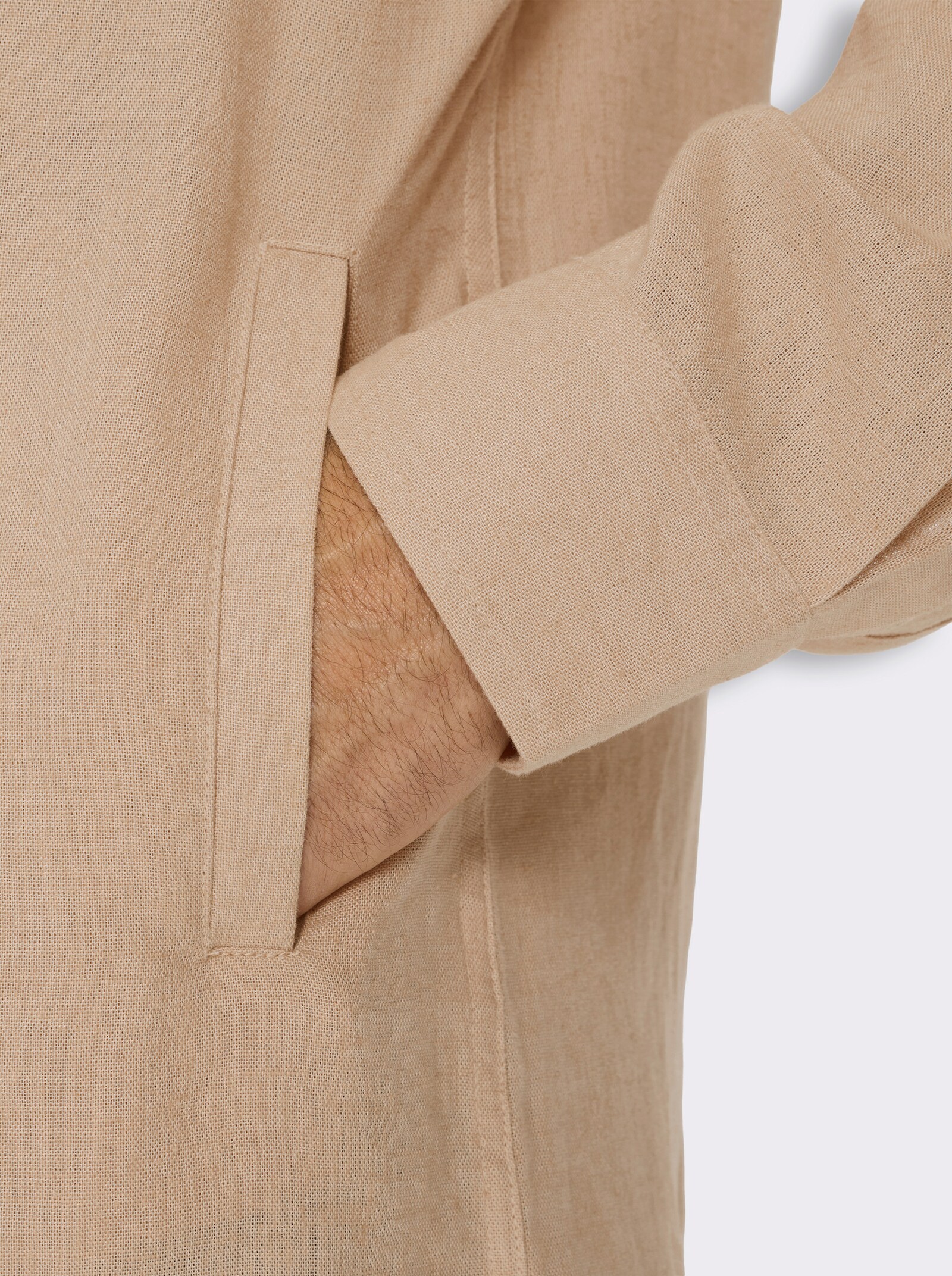 Marco Donati Langarmhemd aus Leinen und Viskose - beige