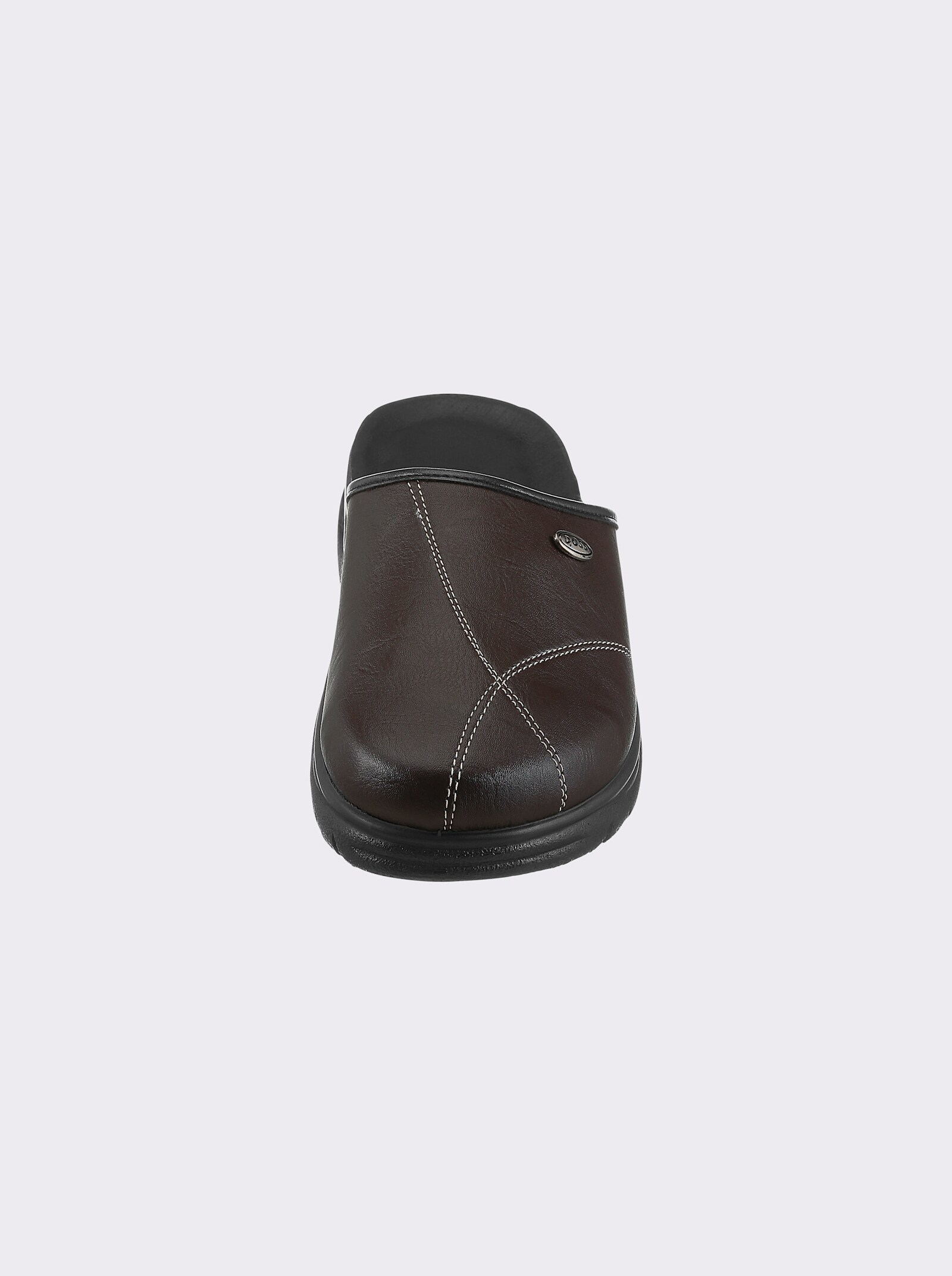 Pantoffel aus Lederimitat, pflegeleicht - schoko