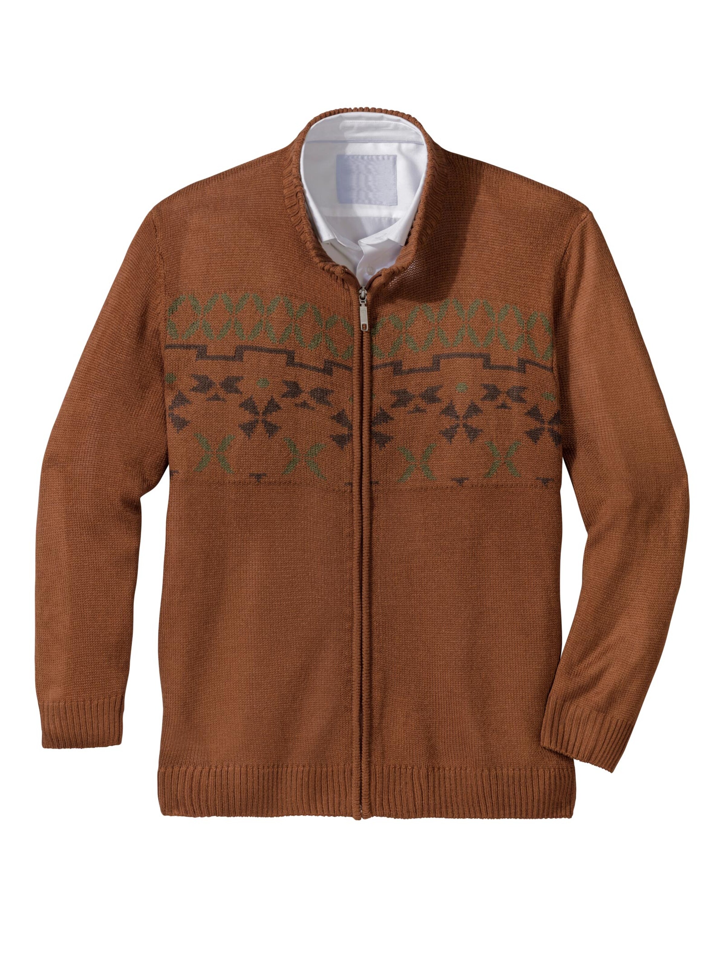 Strickjacke - zimt-gemustert