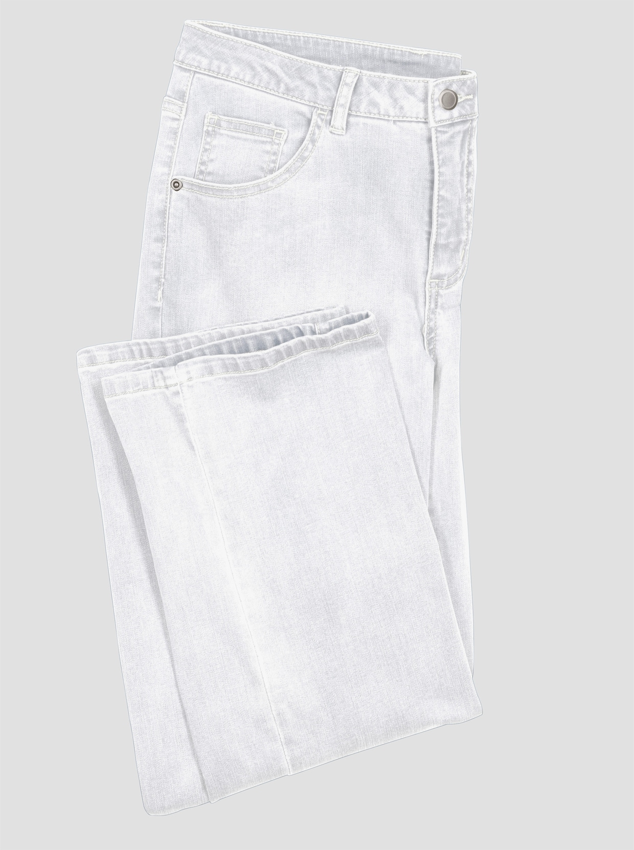 5-Pocket-Jeans mit weitem Bein - weiss