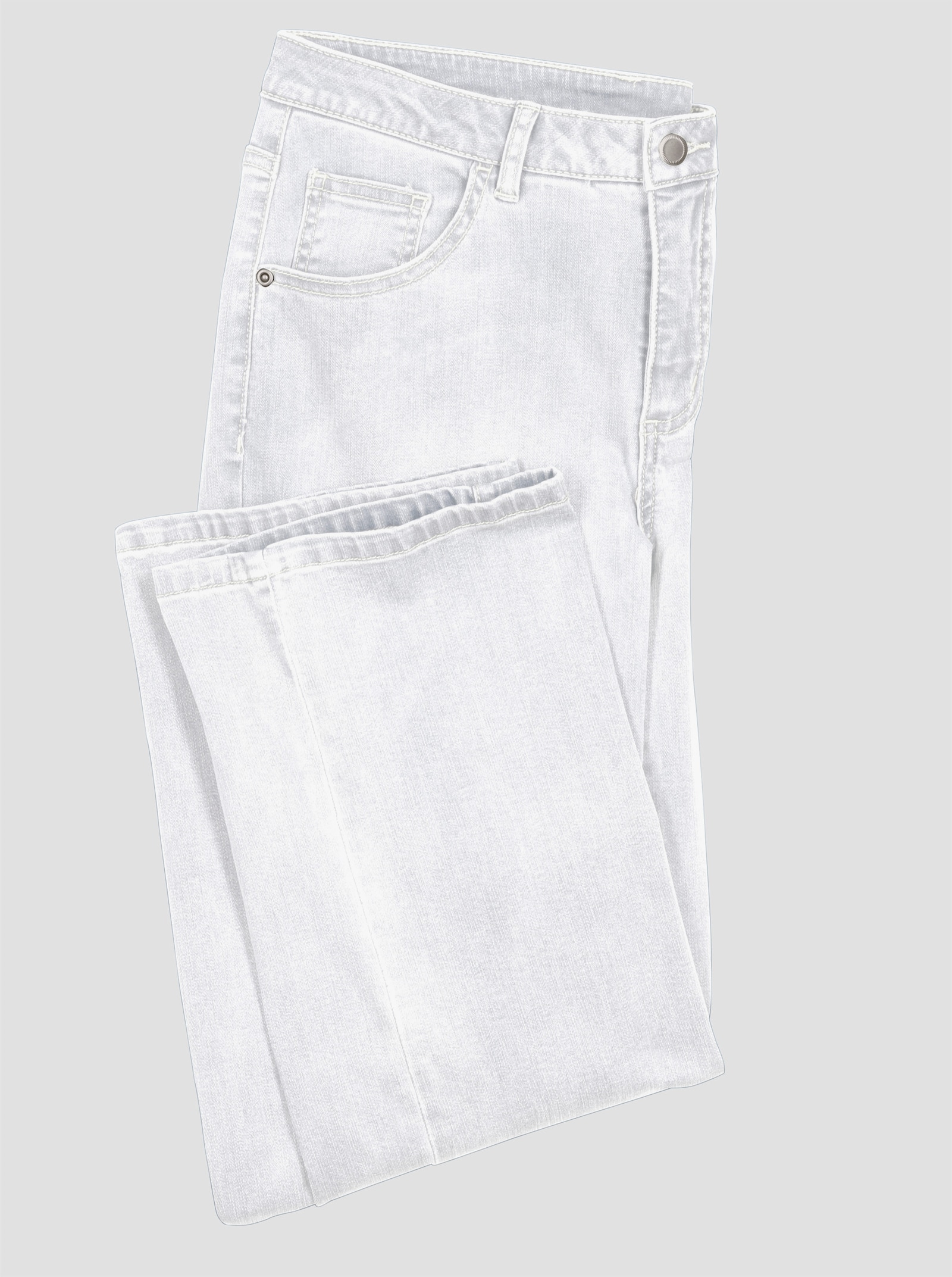 5-Pocket-Jeans mit weitem Bein - weiß