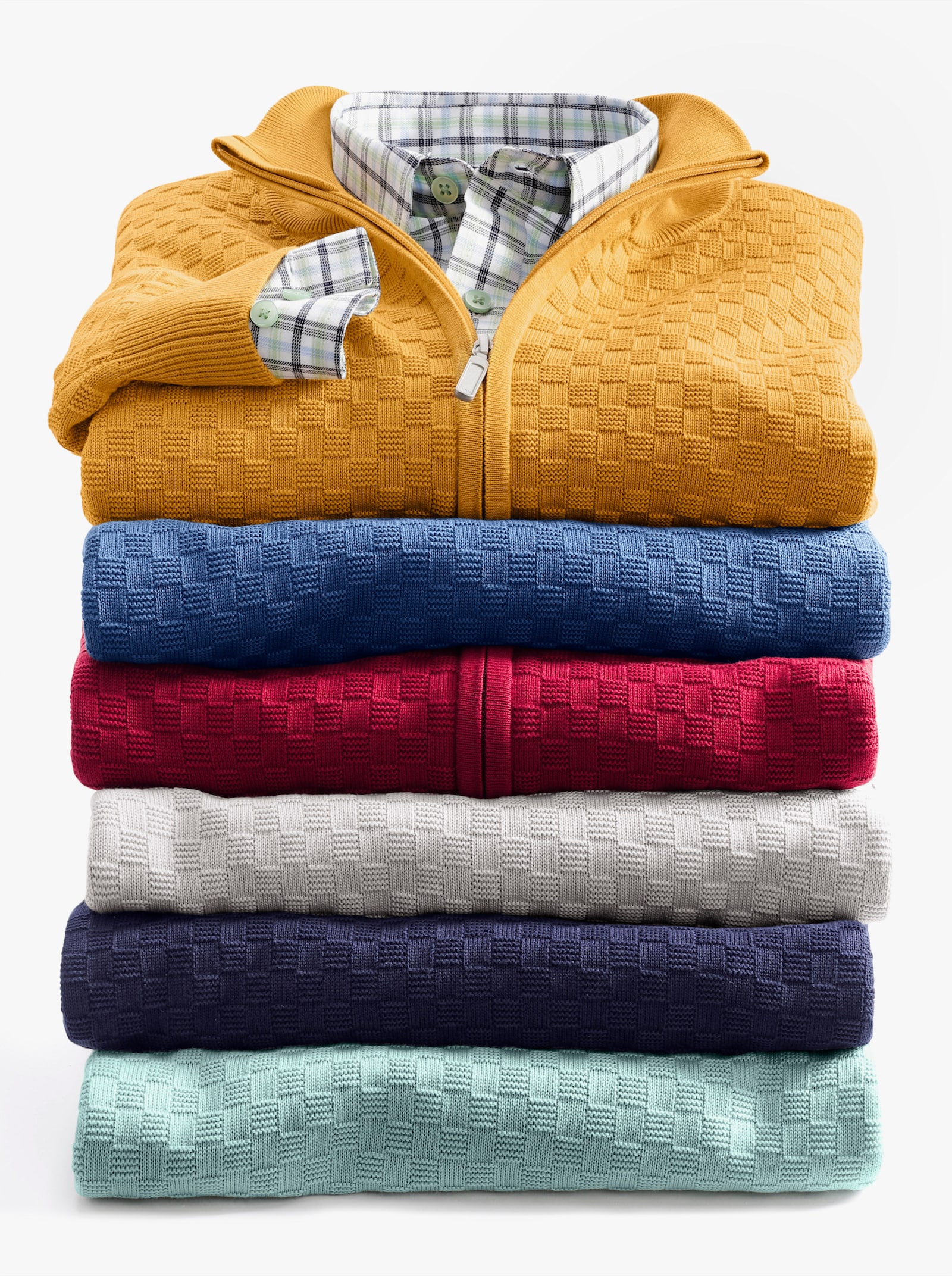 Marco Donati Strickjacke mit verdecktem Reißverschluss - ocker