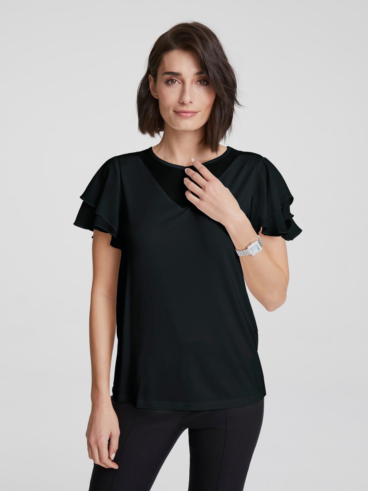 Ashley Brooke Shirt - schwarz