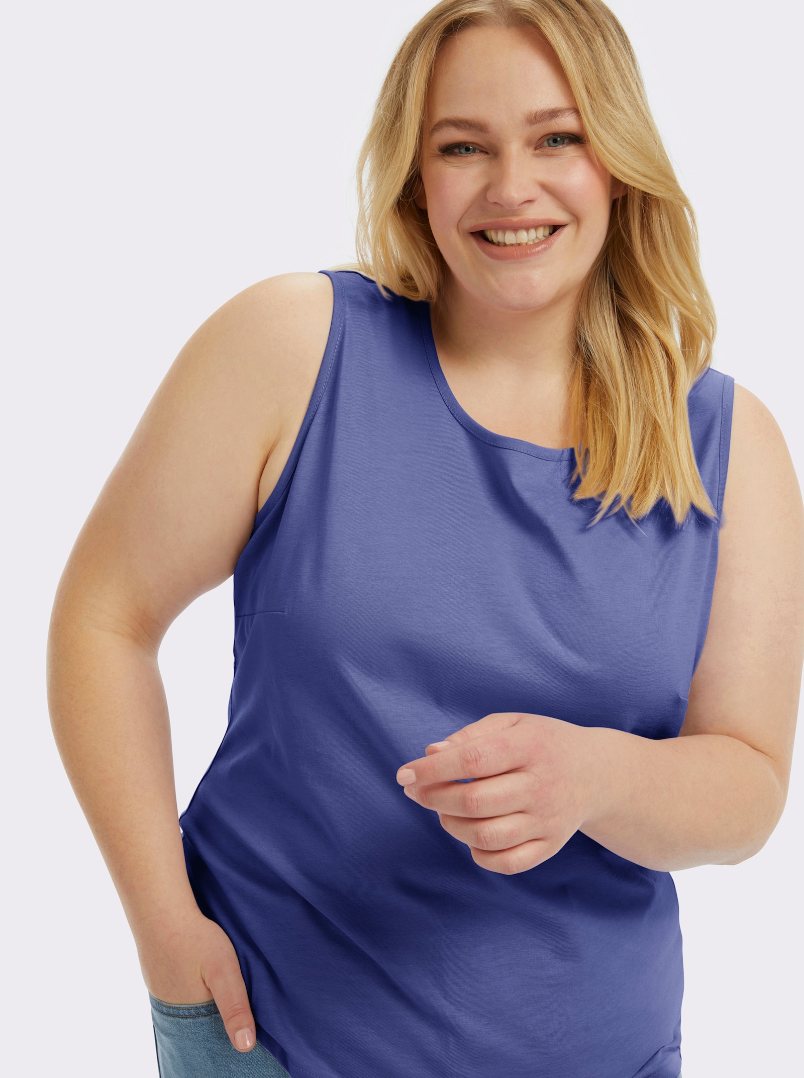 Trägertop mit Rundhals-Ausschnitt - royalblau