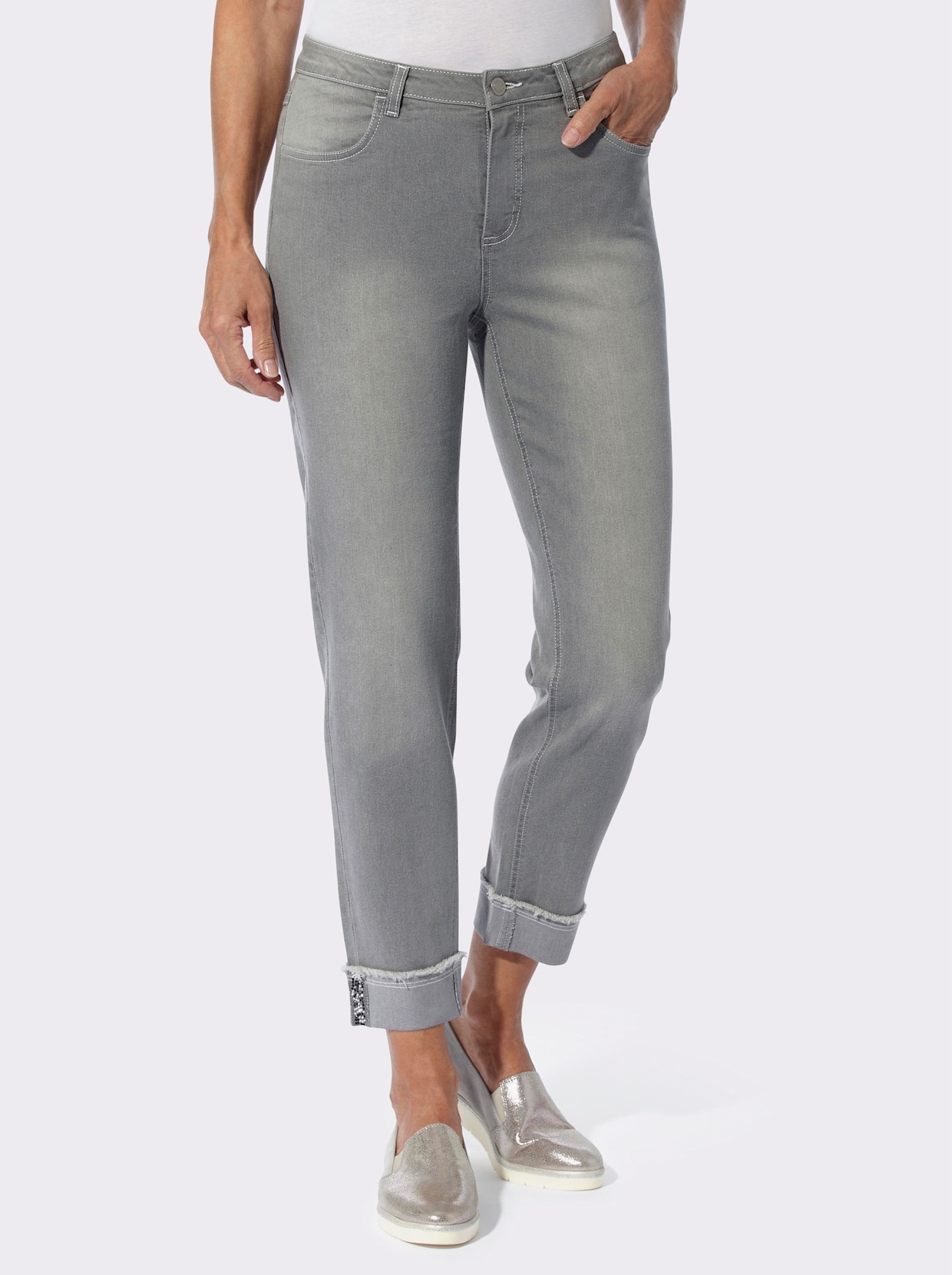 Ankle jeans - light grey-denim