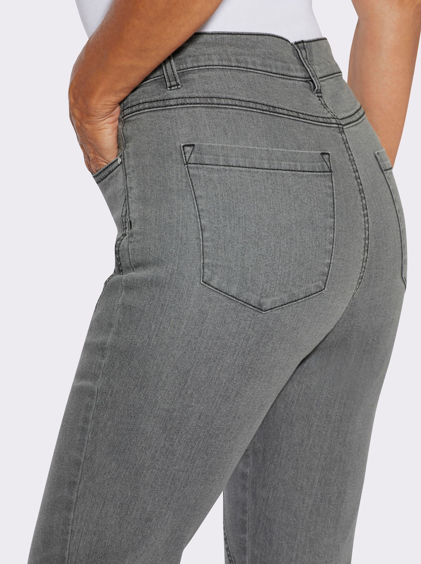 Jeans met siernaden voor - stone-grey-denim