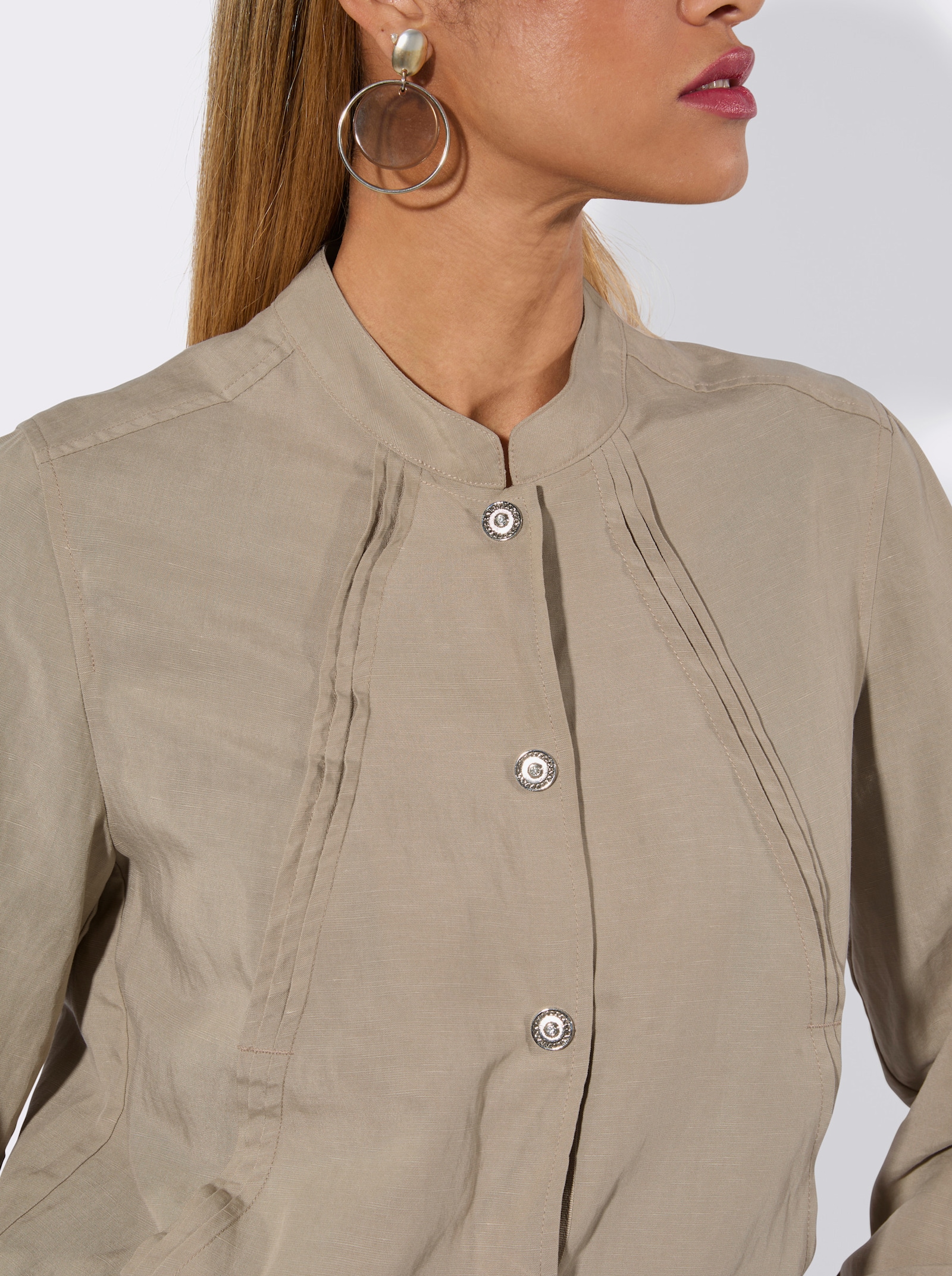 Blouson mit Biesenverzierung - sesam