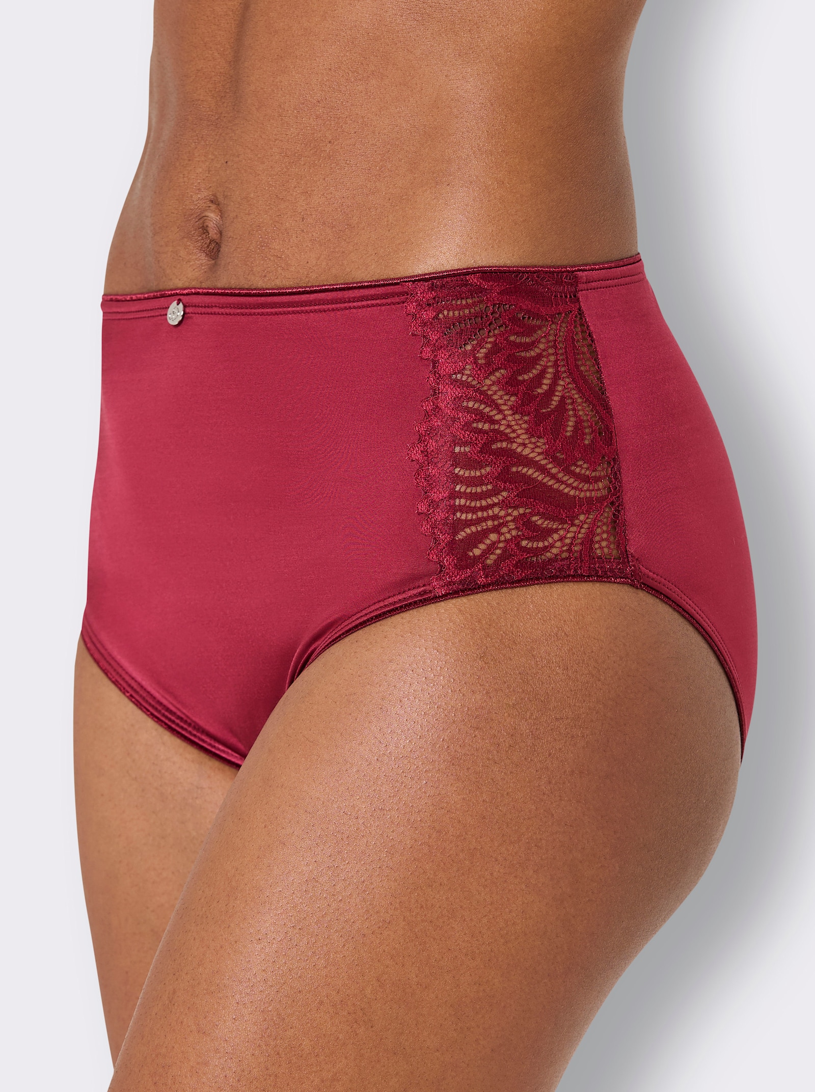 wäschepur Hüftslip mit seitlichem Spitzeneinsatz - bordeaux