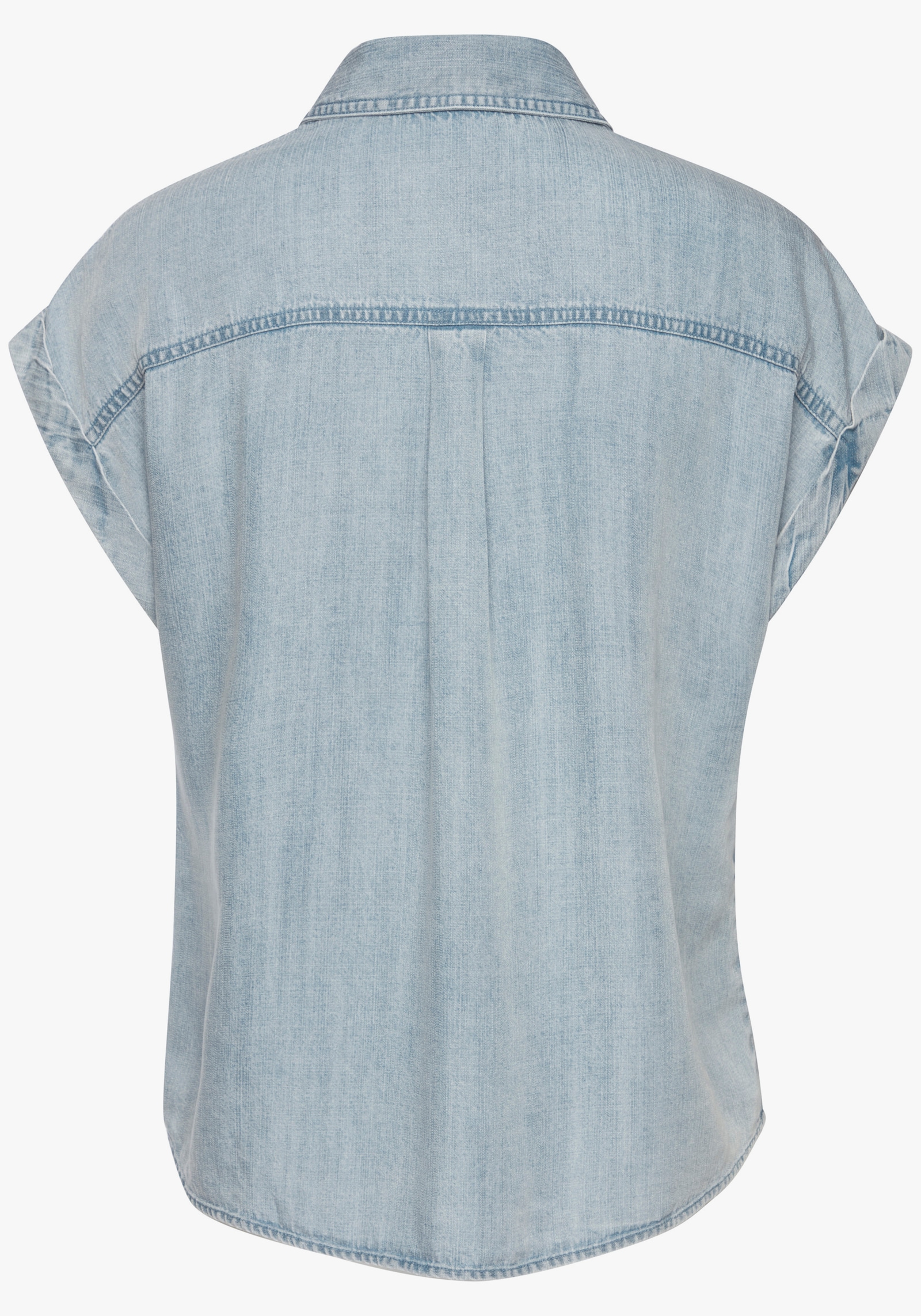 Vivance Kurzarmbluse - blue washed