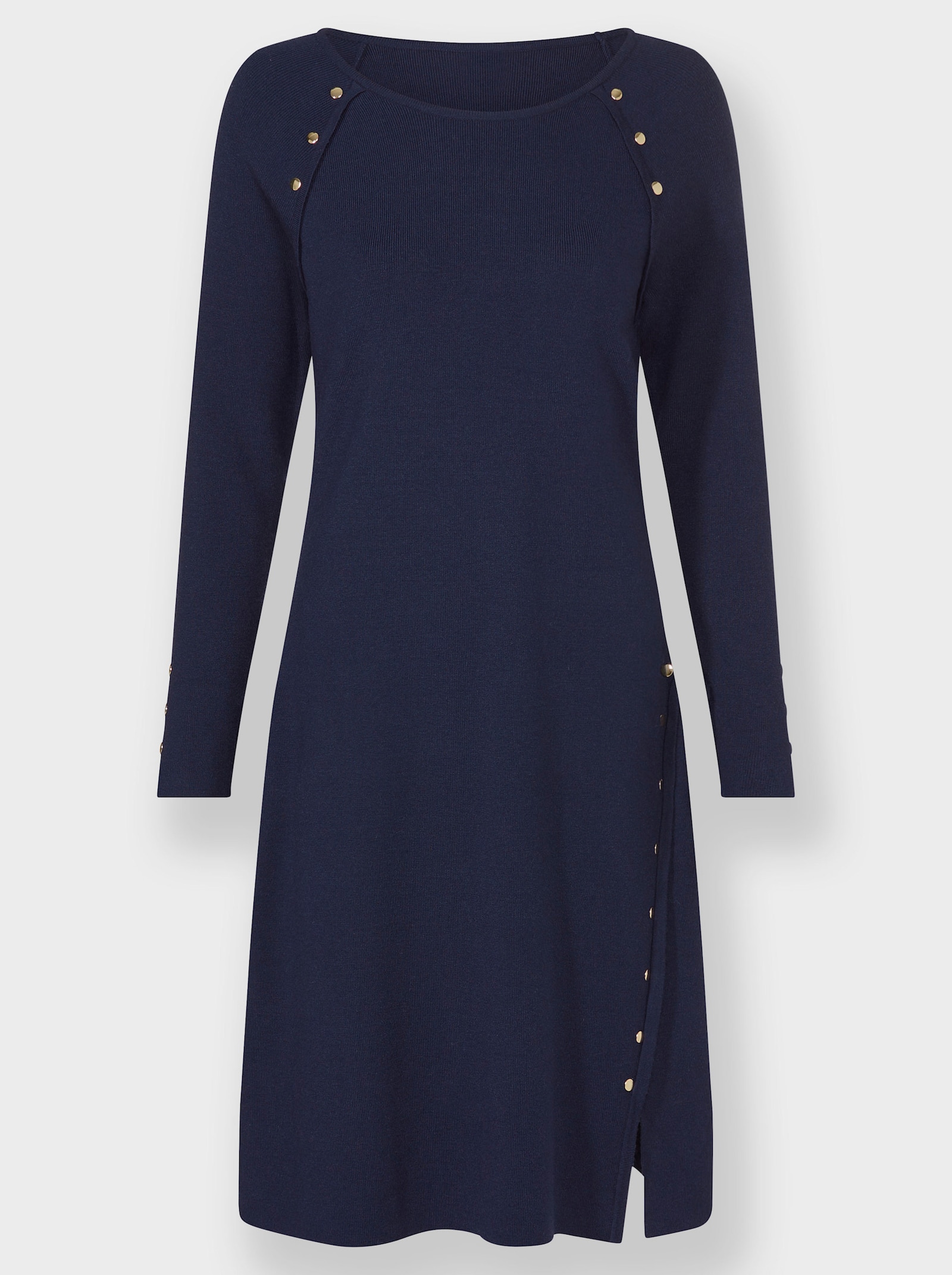 heine Strickkleid mit Nieten - marine