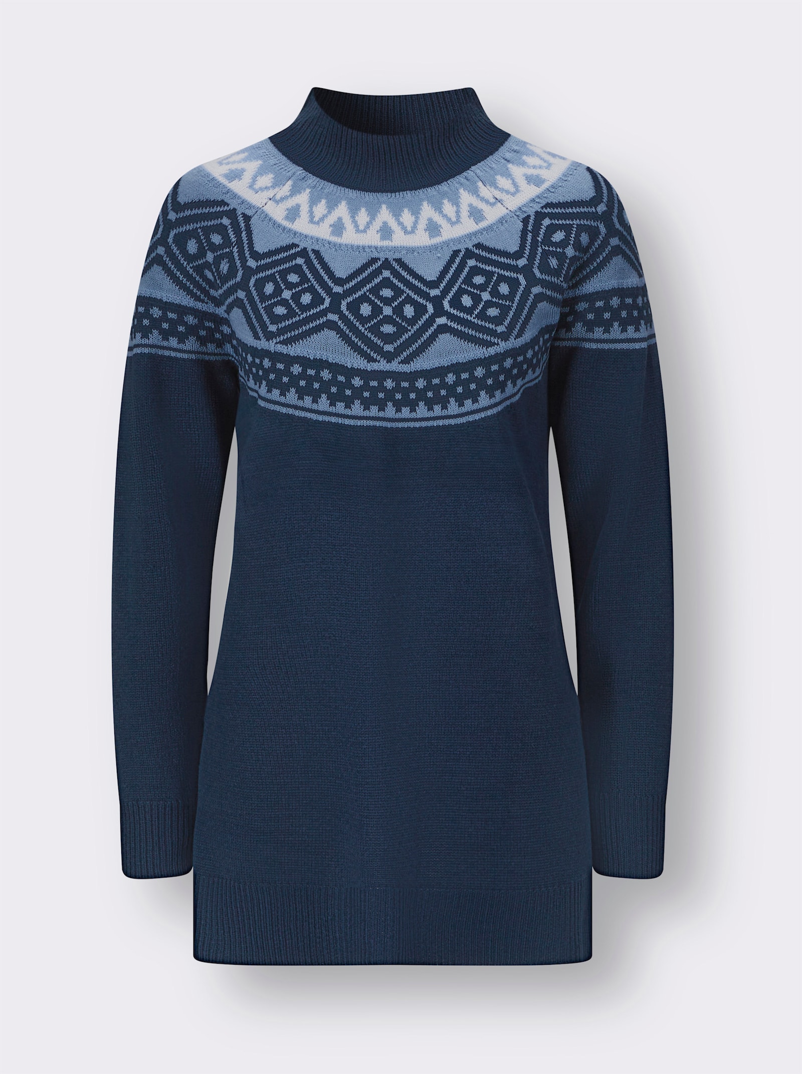 Longpullover mit Norwegermuster - dunkelblau-bleu