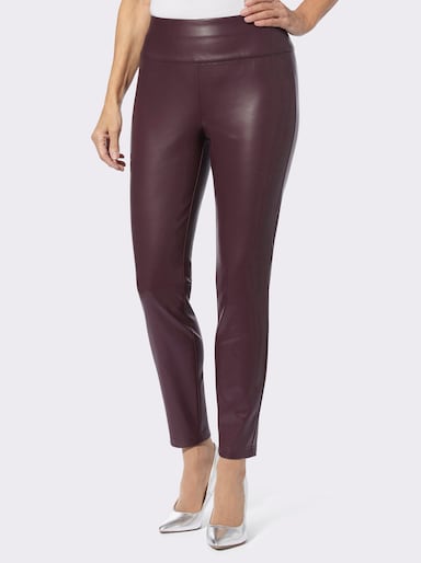 Lederimitat-Leggings - burgund