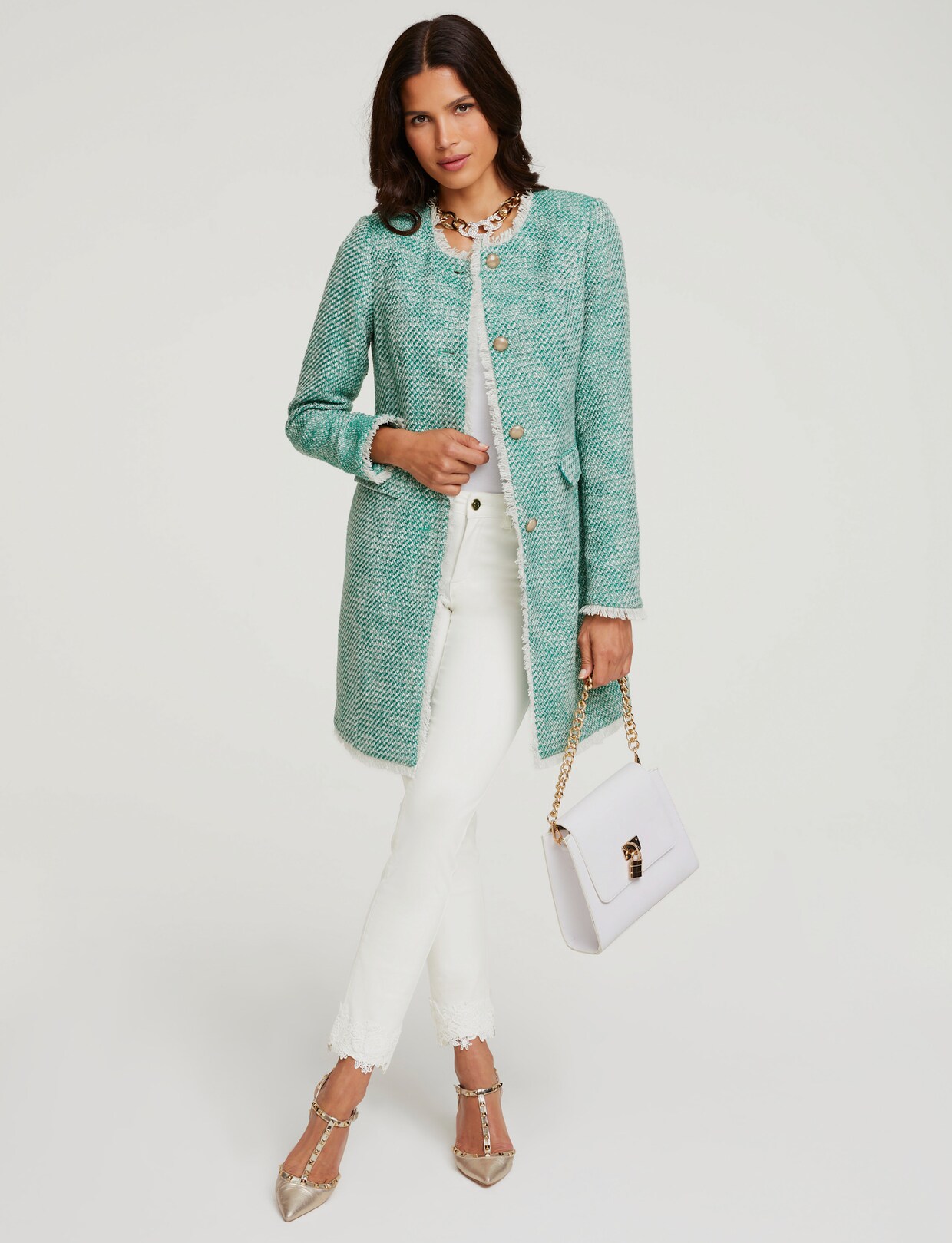 heine Lange blazer - groen/wit