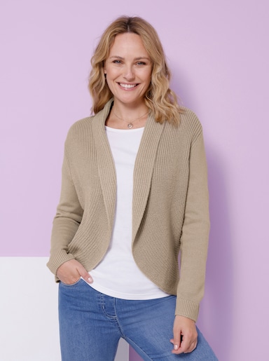 Strickjacke mit Schalkragen - sesam