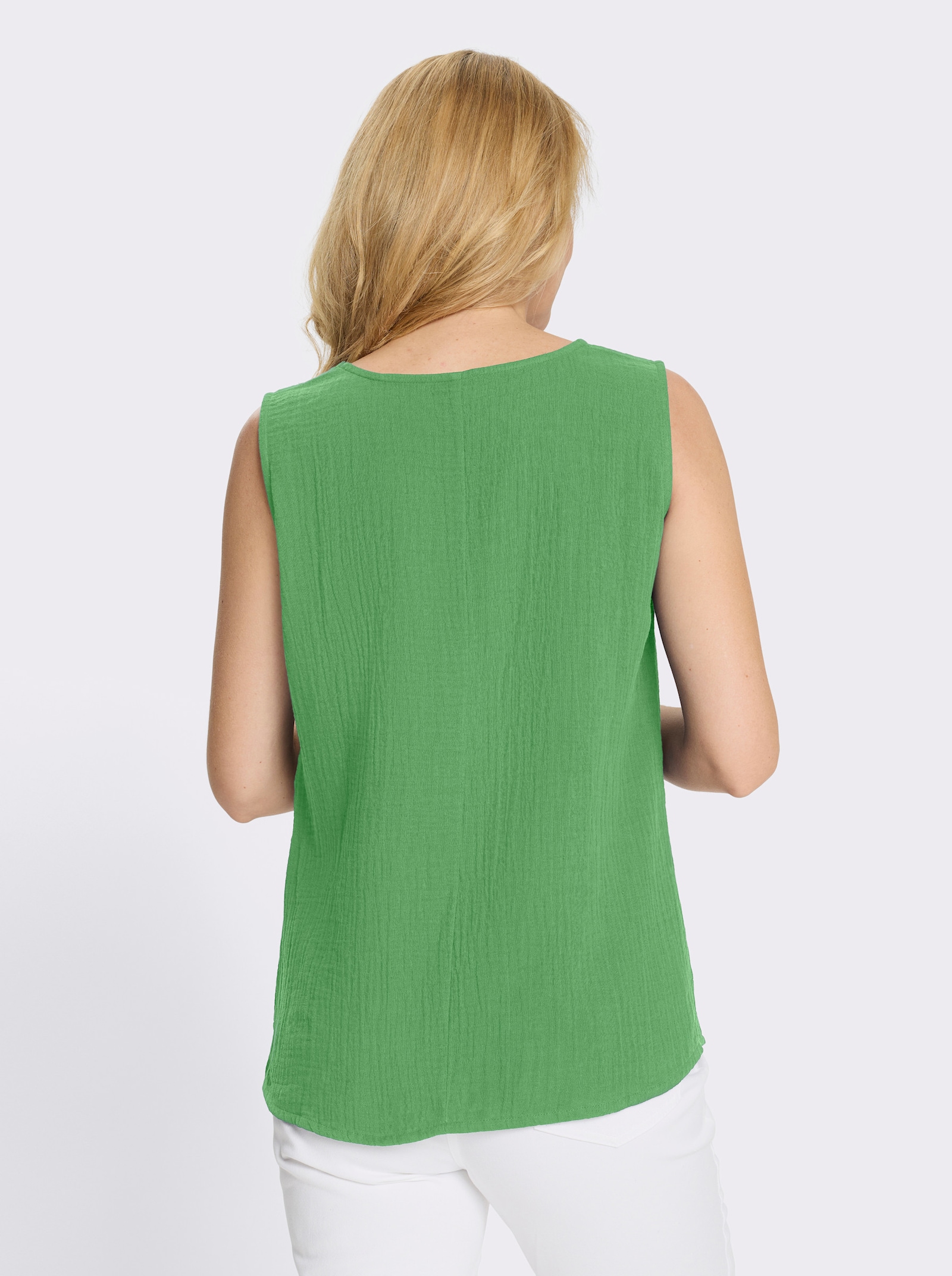 Blúzkový top z mušelínu - jablková