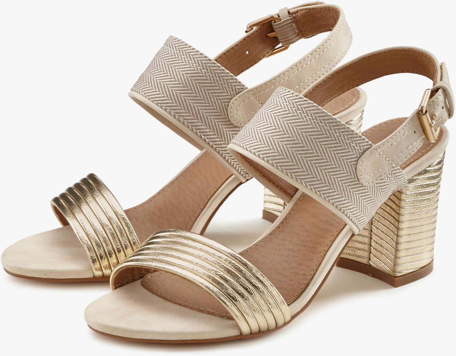 LASCANA Riemchensandalette - goldfarben