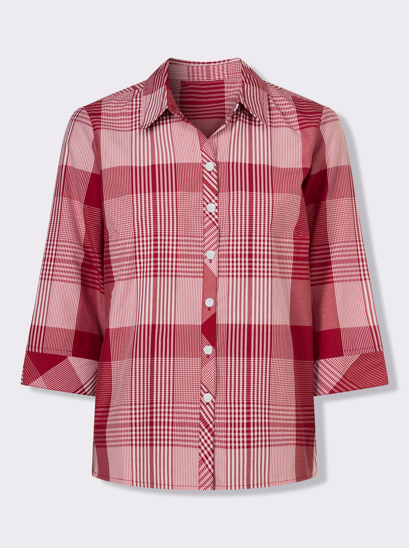 Károvaná blúzka - Červeno-biele káro