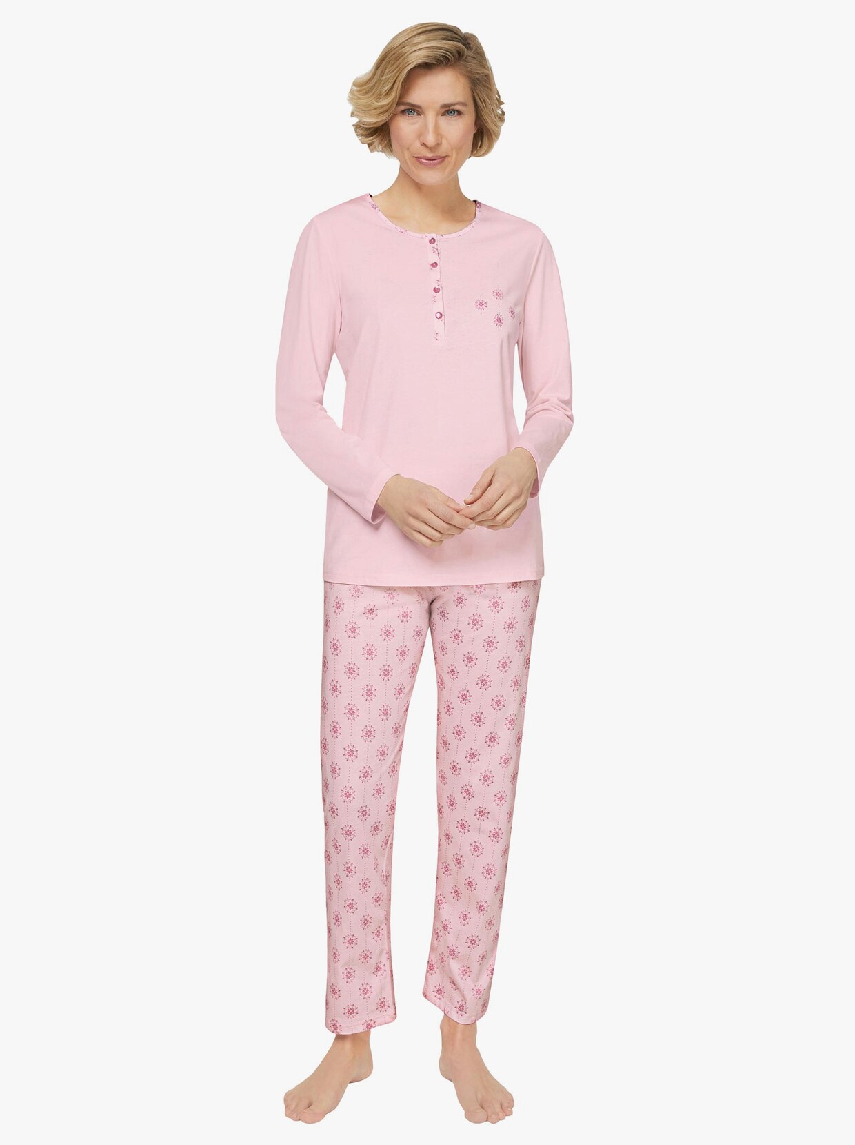 wäschepur Schlafanzug - rosé-bedruckt