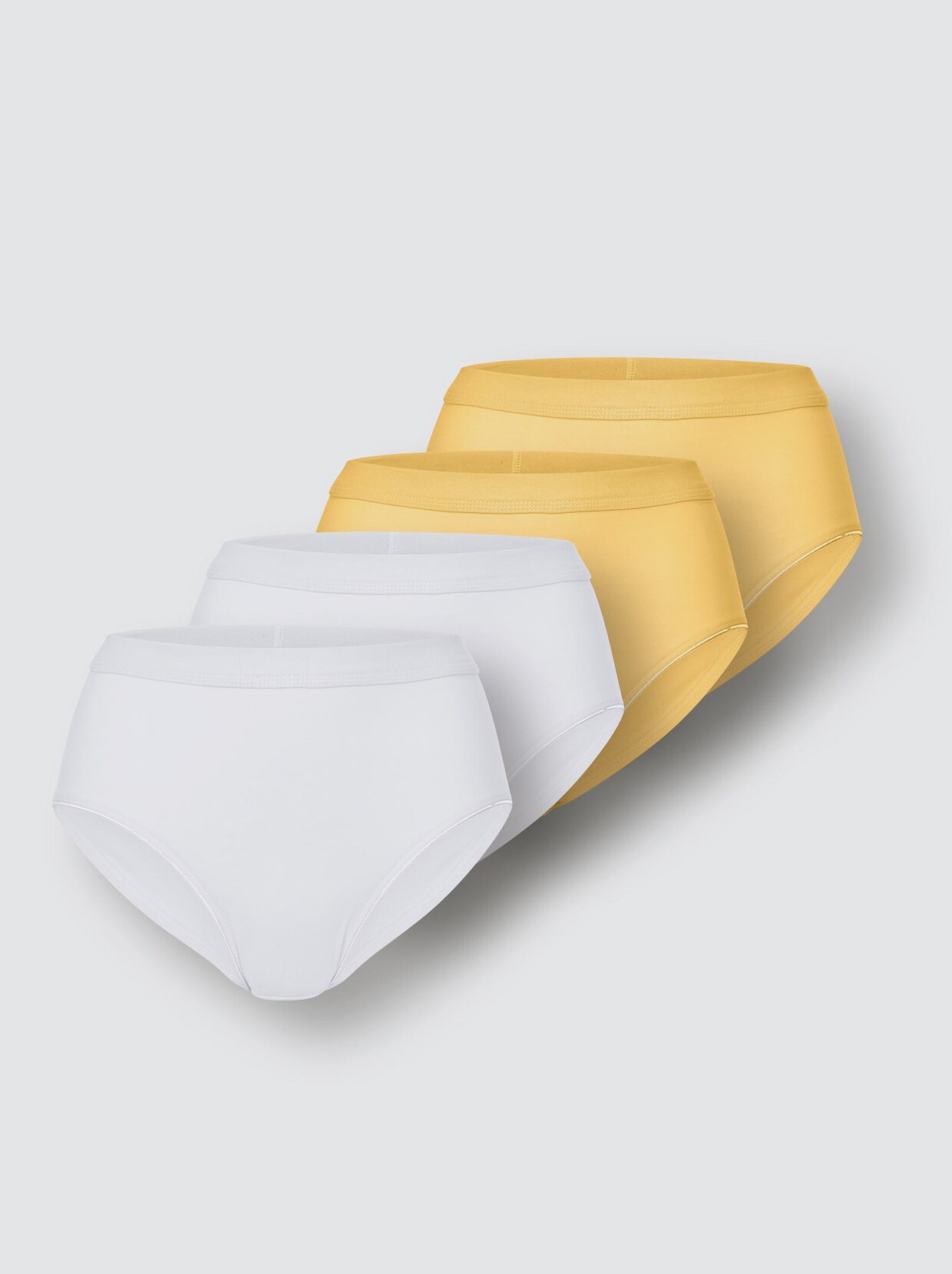 wäschepur Hüftslip - 2x weiß + 2x gelb