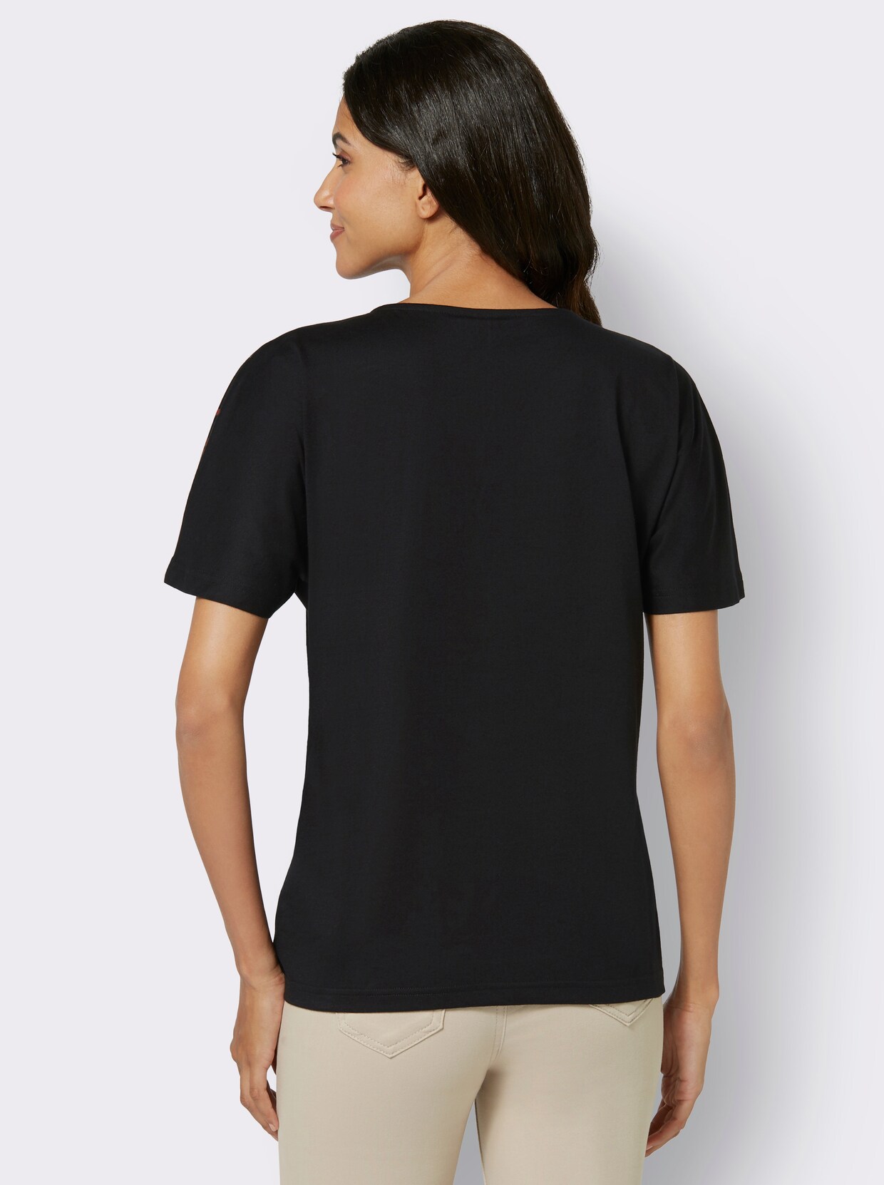 Shirt met korte mouwen - zwart gedessineerd
