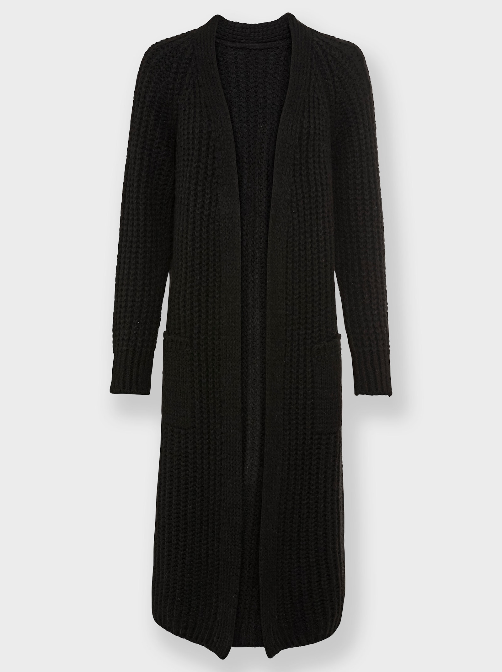 heine Strickmantel mit Ballonärmeln - schwarz