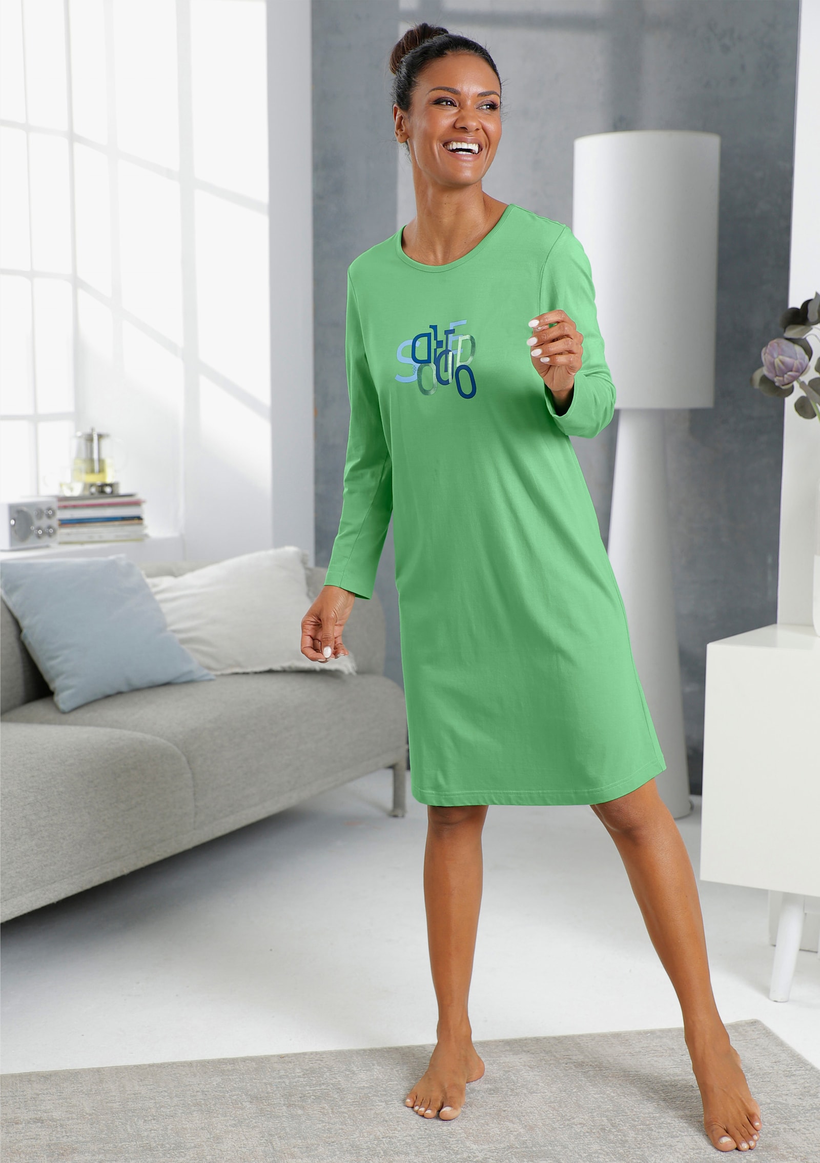 wäschepur Sleepshirts im 2er-Pack - apfel + schwarz