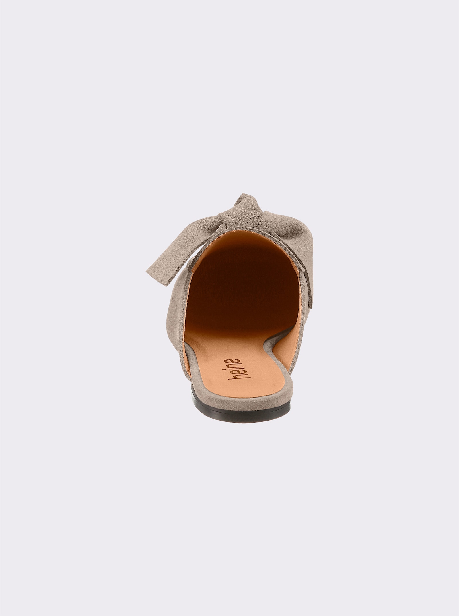 heine Pantolette aus Veloursleder - sesam