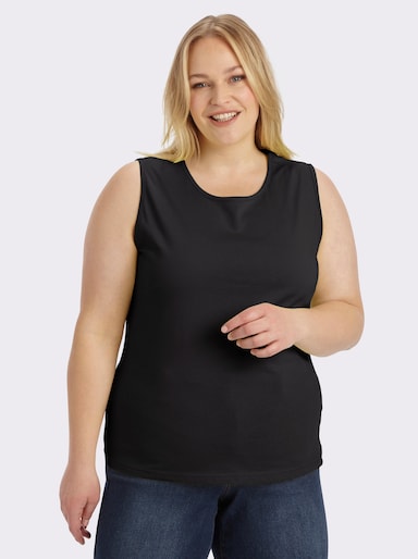 Trägertop mit Rundhals-Ausschnitt - schwarz