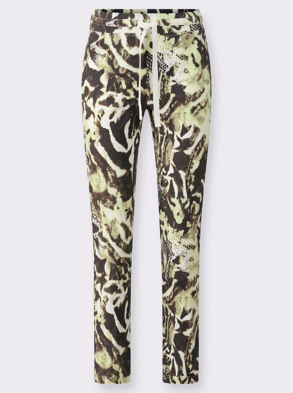 heine Druckhose - khaki-schwarz-bedruckt