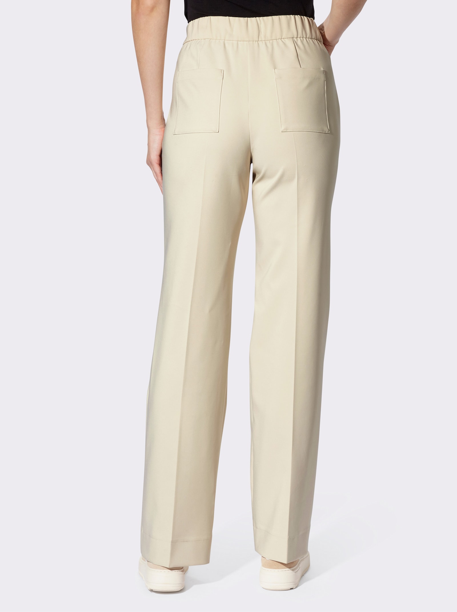 heine Comfortbroek met persplooi - zand