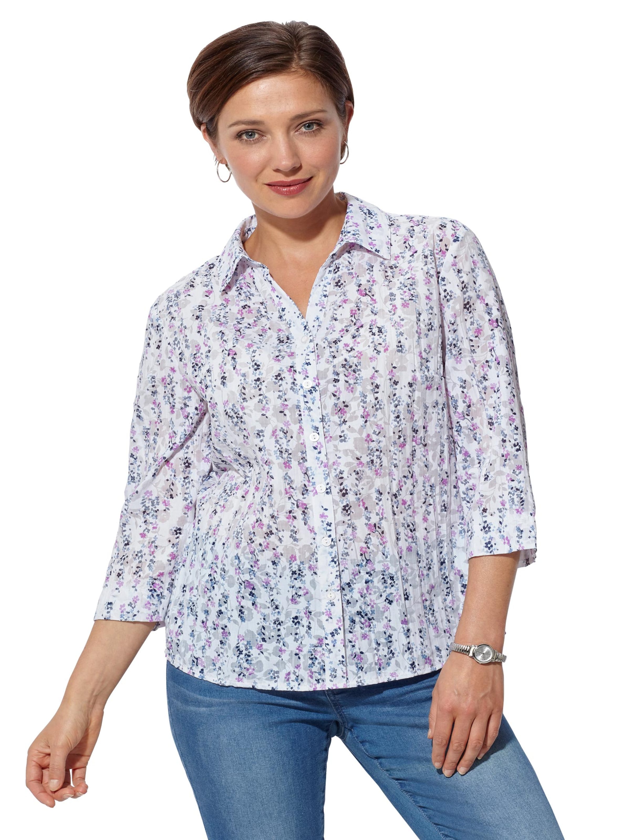 Bluse - flieder-gemustert