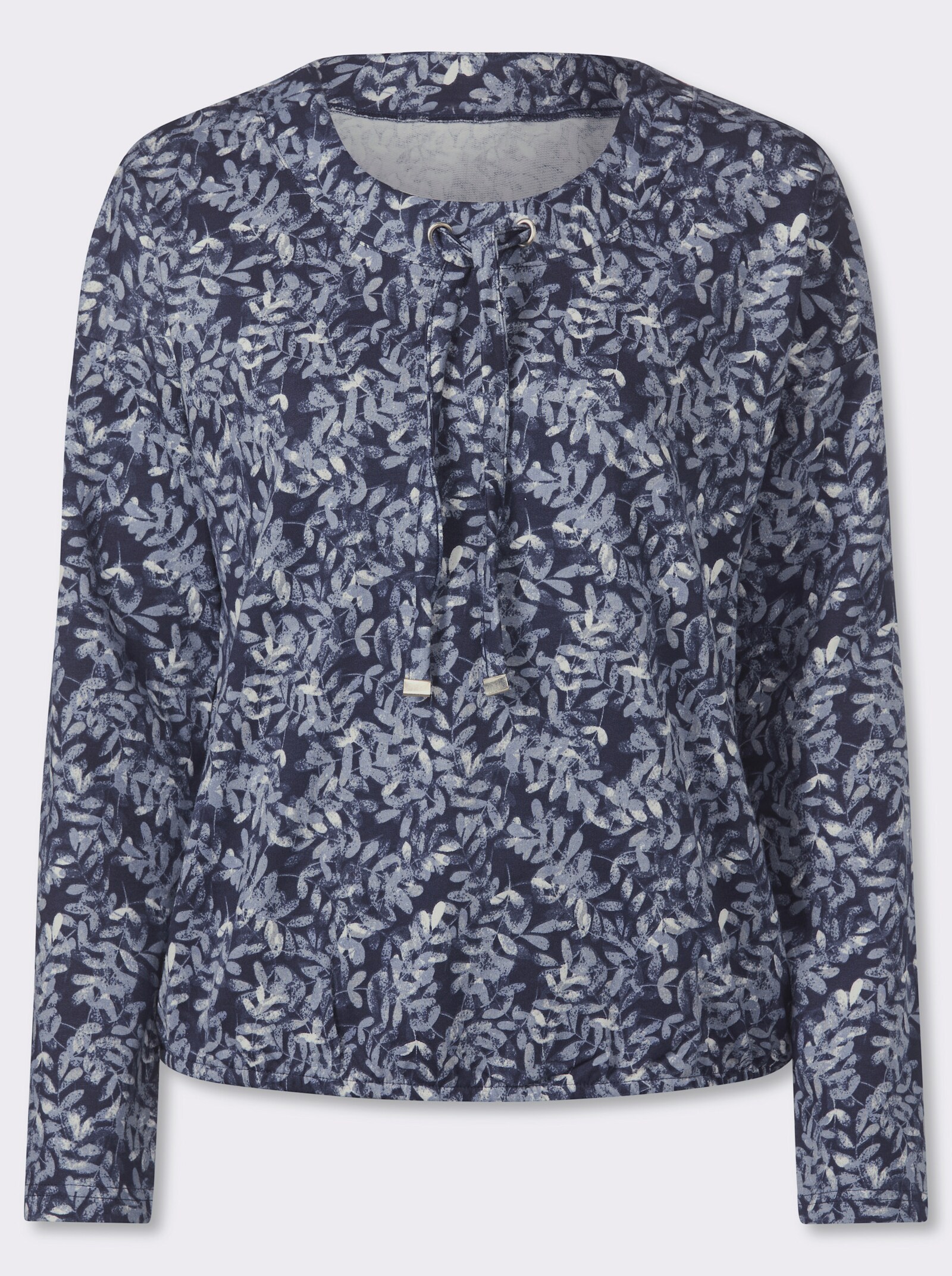 Print-Shirt - marine-grau-bedruckt