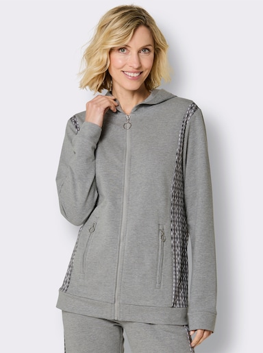 Catamaran Sports Sweatjacke mit Schriftzug hinten - grau-meliert
