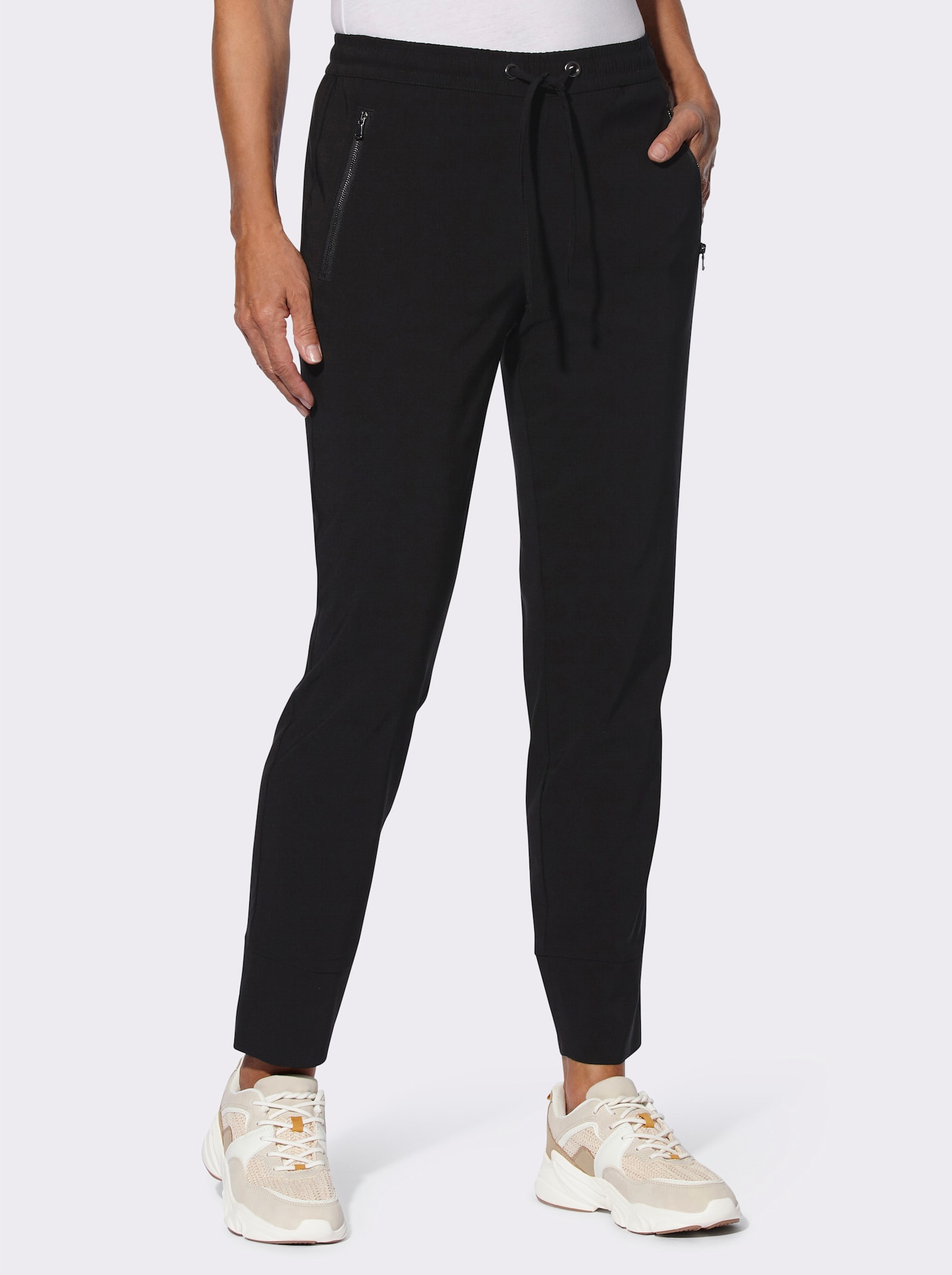 Bengalinhose mit elastischen Bündchen - schwarz