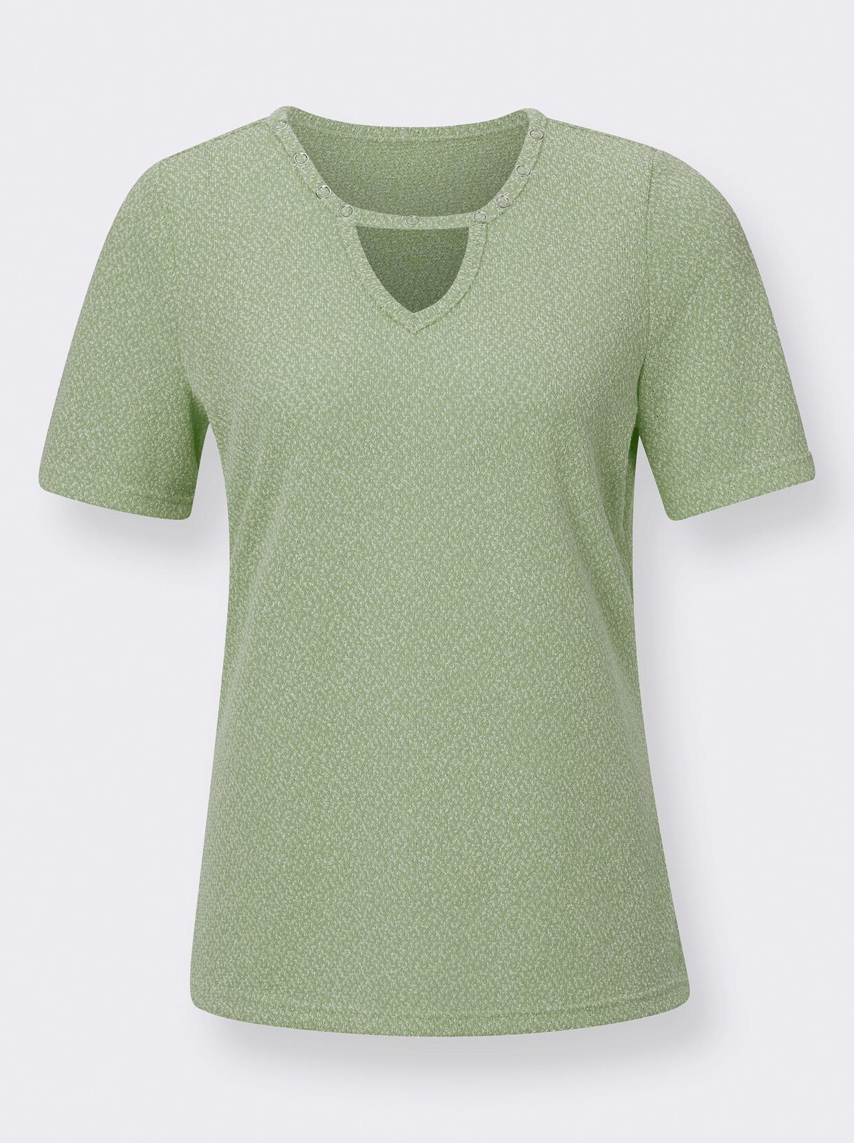 Kurzarmshirt - jade-meliert