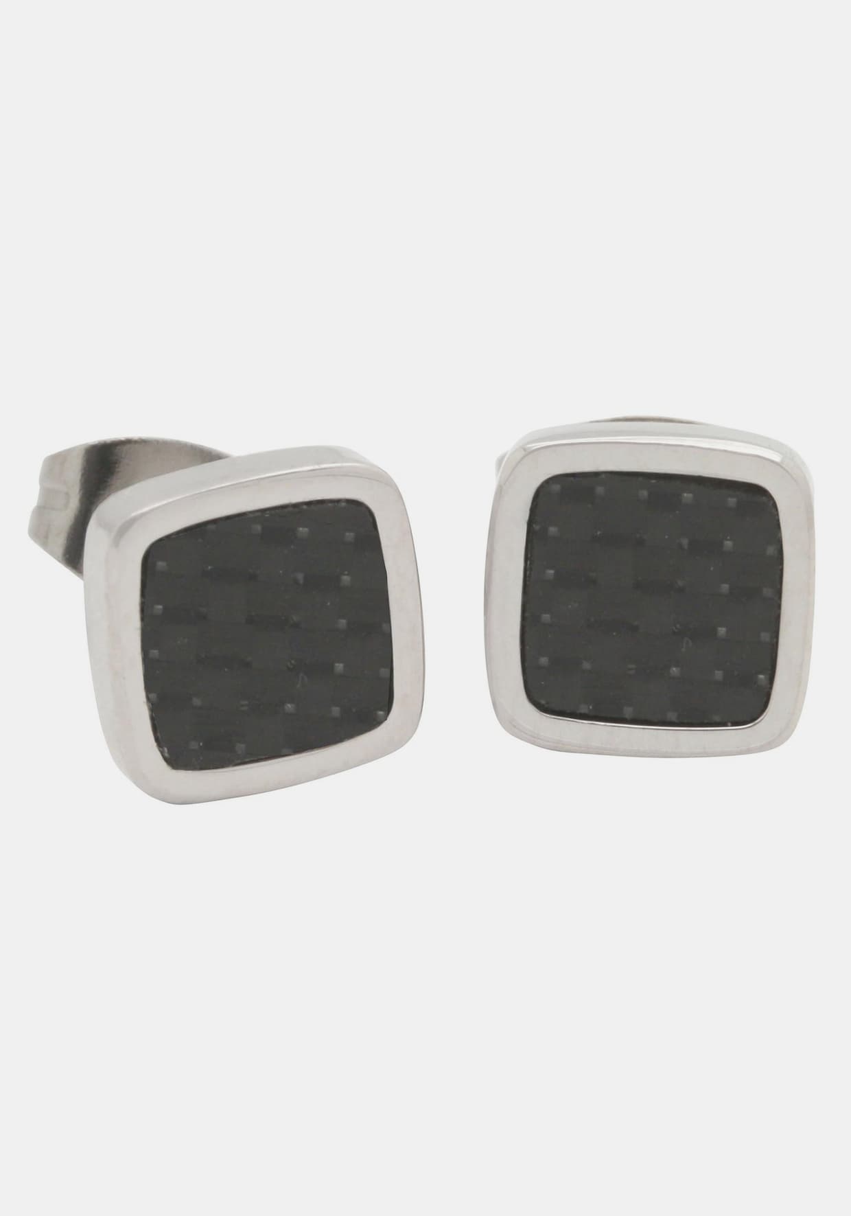 Firetti Paar oorstekers - edelstaalkleurig/zwart