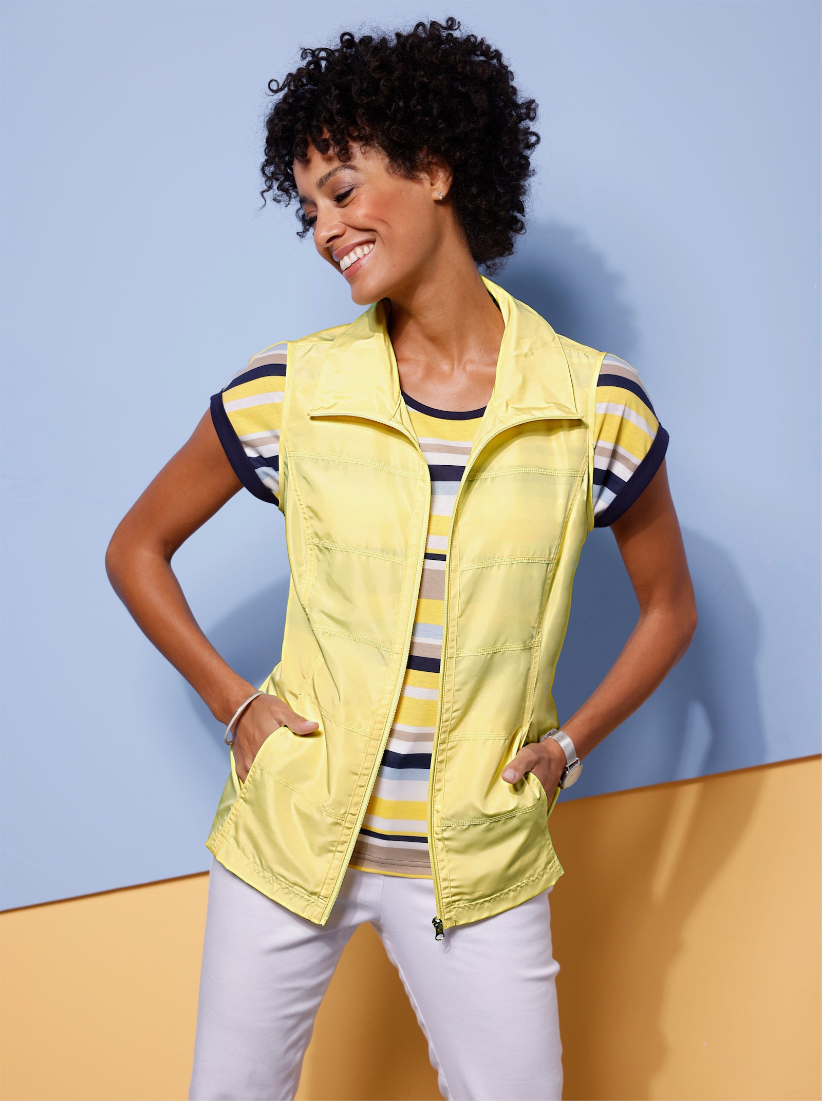 Weste mit Reißverschluss - zitrone